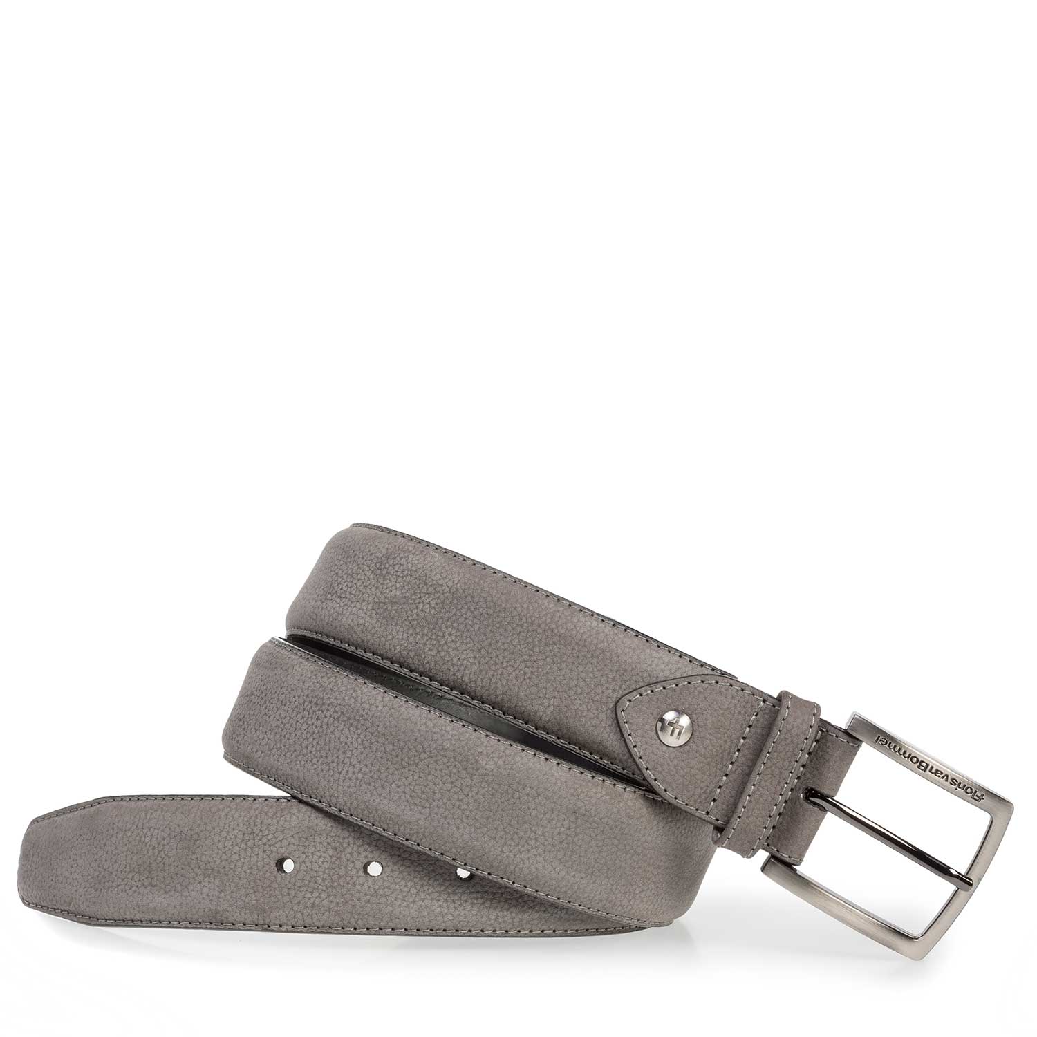 75202/33 - Dark grey nubuck leather belt with structure 75202/33 - Dark grey nubuck leather belt with structure