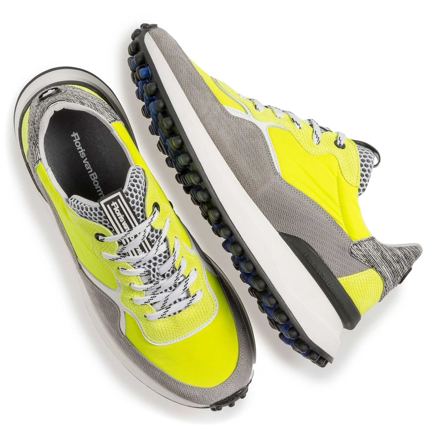 16303/10 - Premium suède sneaker grijs/geel 16303/10 - Premium suède sneaker grijs/geel