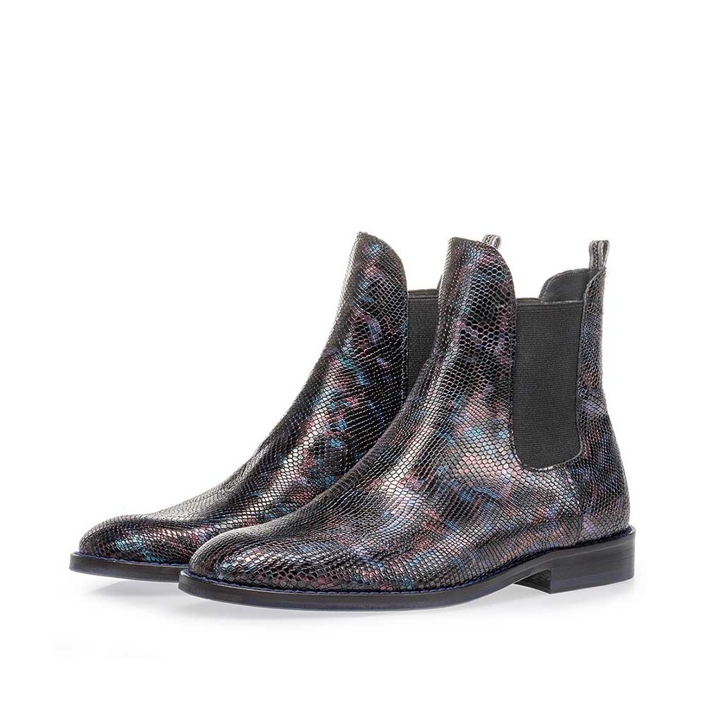 85668/00 - Chelsea boot crocoprint blauw 85668/00 - Chelsea boot crocoprint blauw