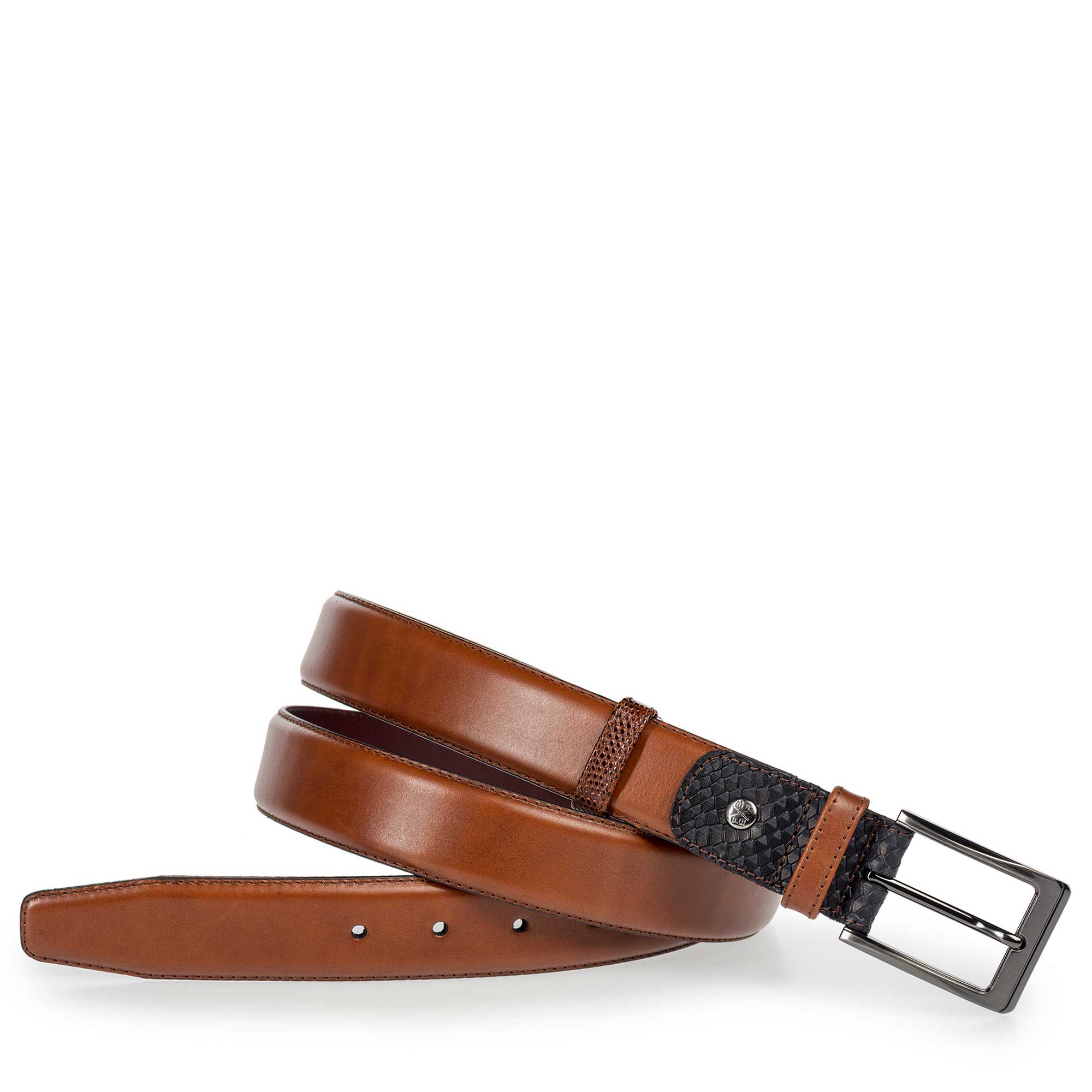 75160/00 - Floris van Bommel cognac leren herenriem 75160/00 - Floris van Bommel cognac leren herenriem