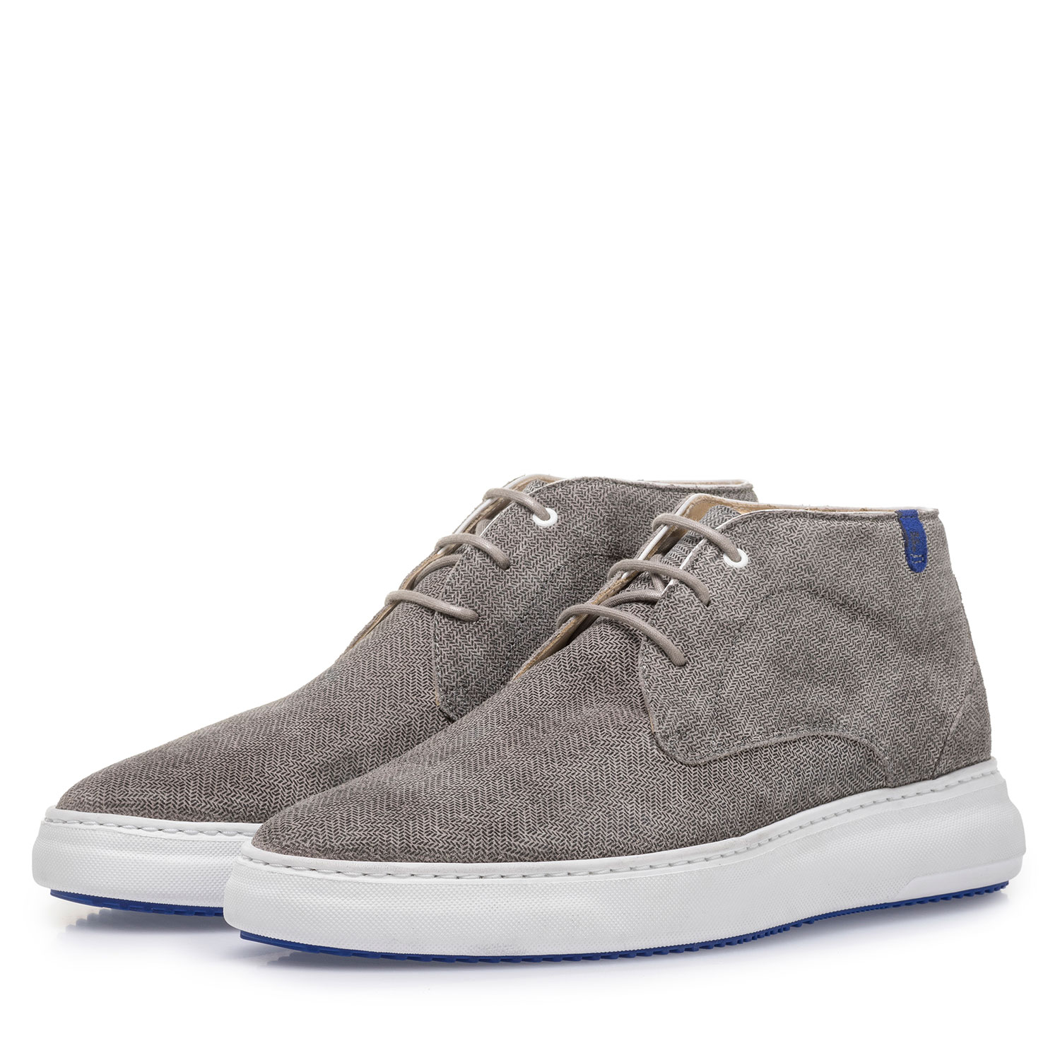 20400/03 - Light grey suede leather lace boot with print 20400/03 - Light grey suede leather lace boot with print