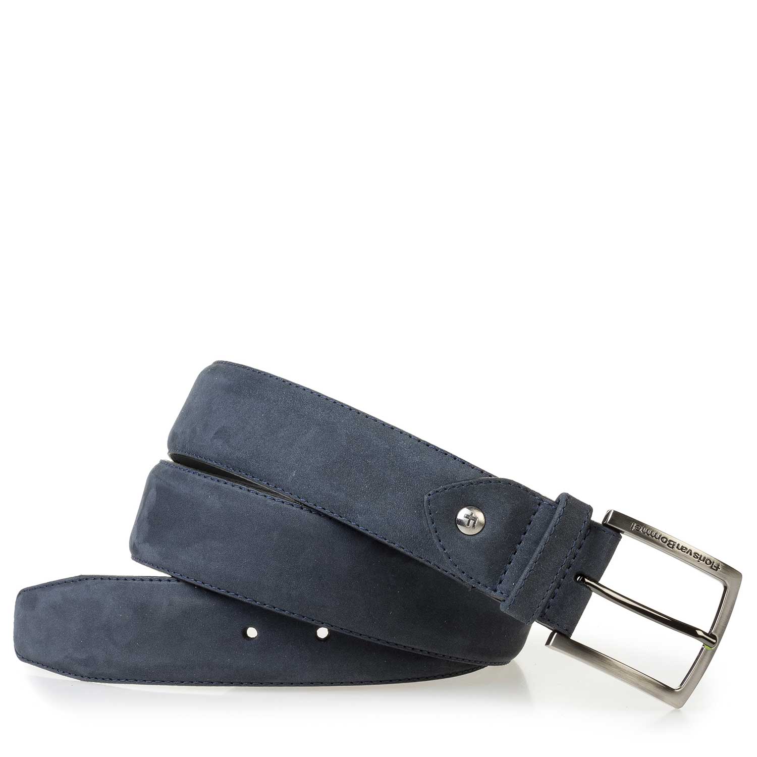 75189/86 - Blauwe nubuckleren riem 75189/86 - Blauwe nubuckleren riem