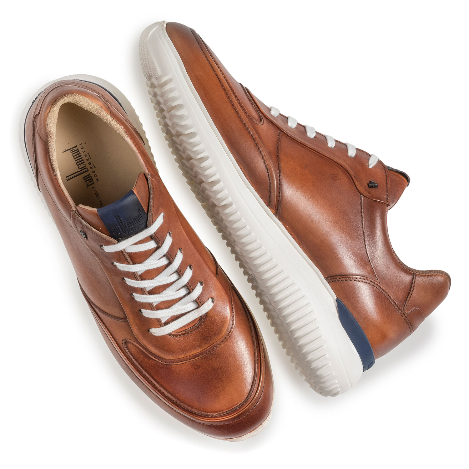 16306/05 - Kalfsleren sneaker donker cognac 16306/05 - Kalfsleren sneaker donker cognac