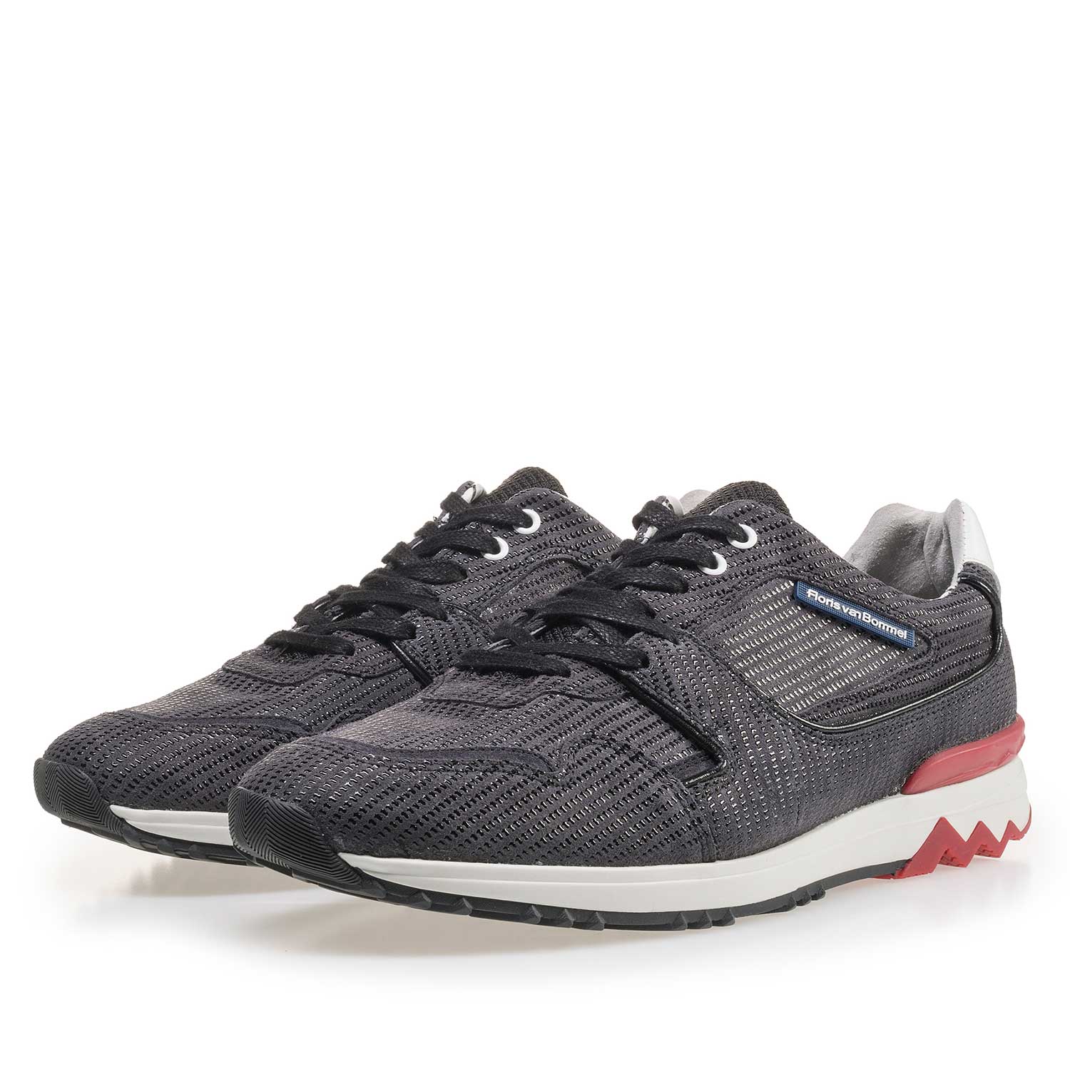 16220/05 - Donkergrijze suède sneaker met print 16220/05 - Donkergrijze suède sneaker met print