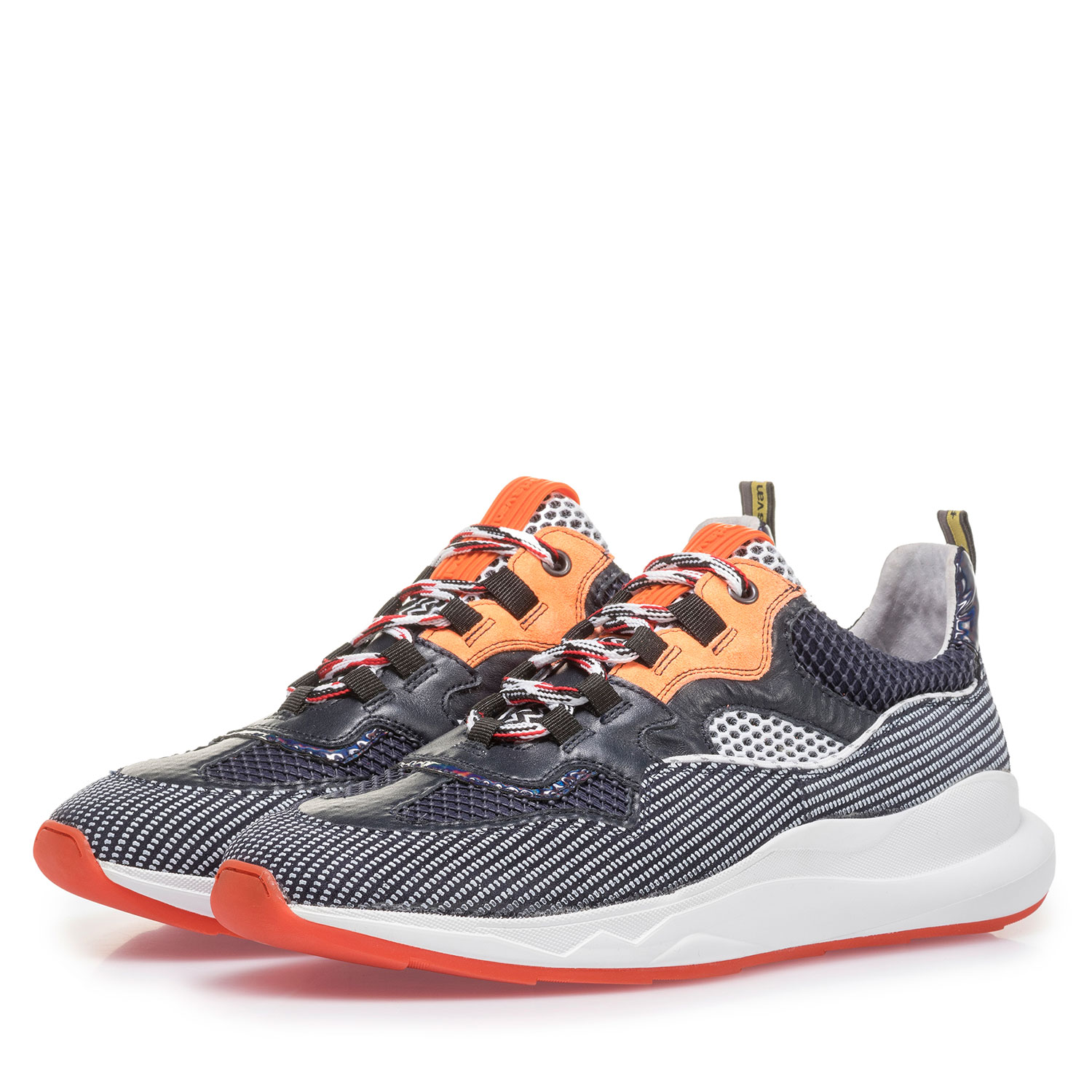 16268/01 - Premium suède sneaker oranje/zwart 16268/01 - Premium suède sneaker oranje/zwart
