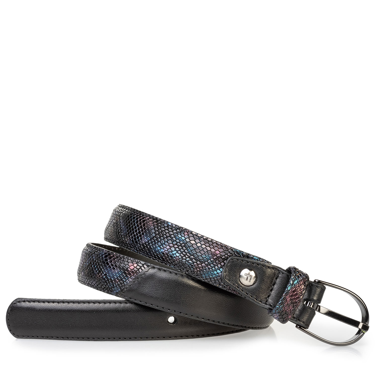 75814/22 - Damesriem crocoprint blauw 75814/22 - Damesriem crocoprint blauw