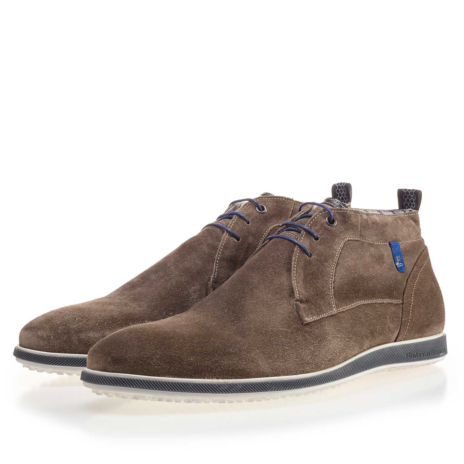 10055/01 - Veterboot suède taupe 10055/01 - Veterboot suède taupe