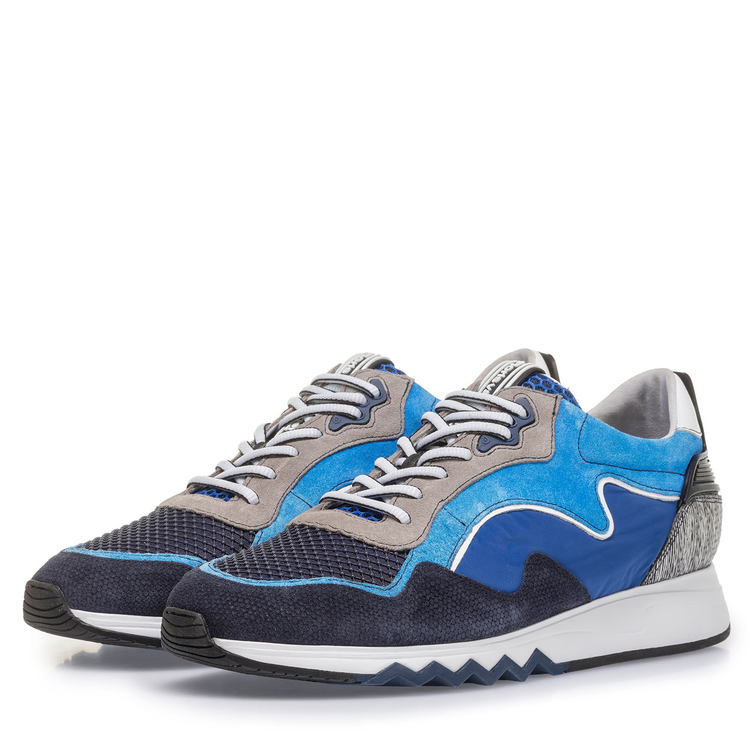 16092/14 - Bright blue suede leather sneaker 16092/14 - Bright blue suede leather sneaker