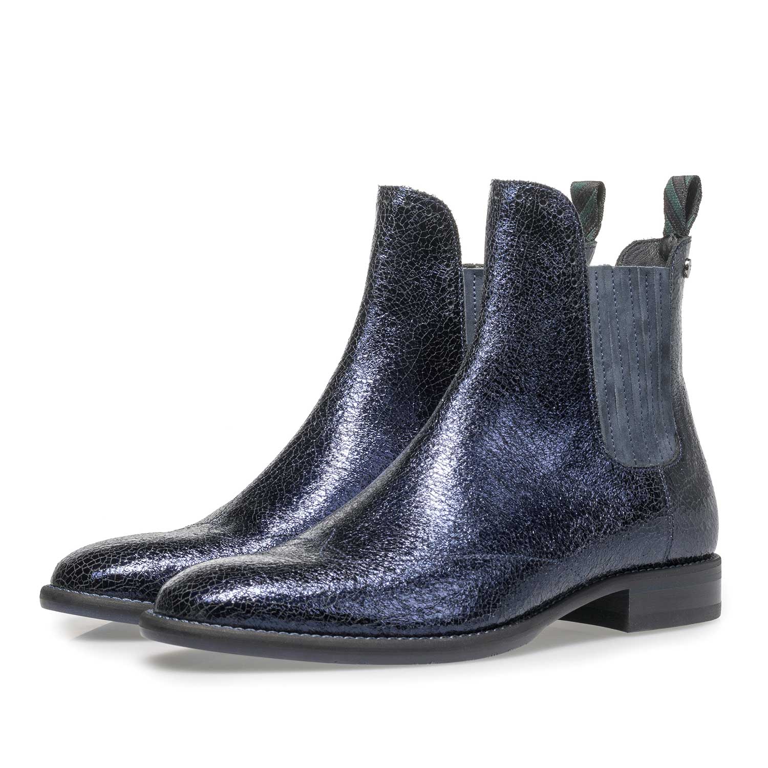 85601/03 - Dark blue leather Chelsea boot with metallic print 85601/03 - Dark blue leather Chelsea boot with metallic print
