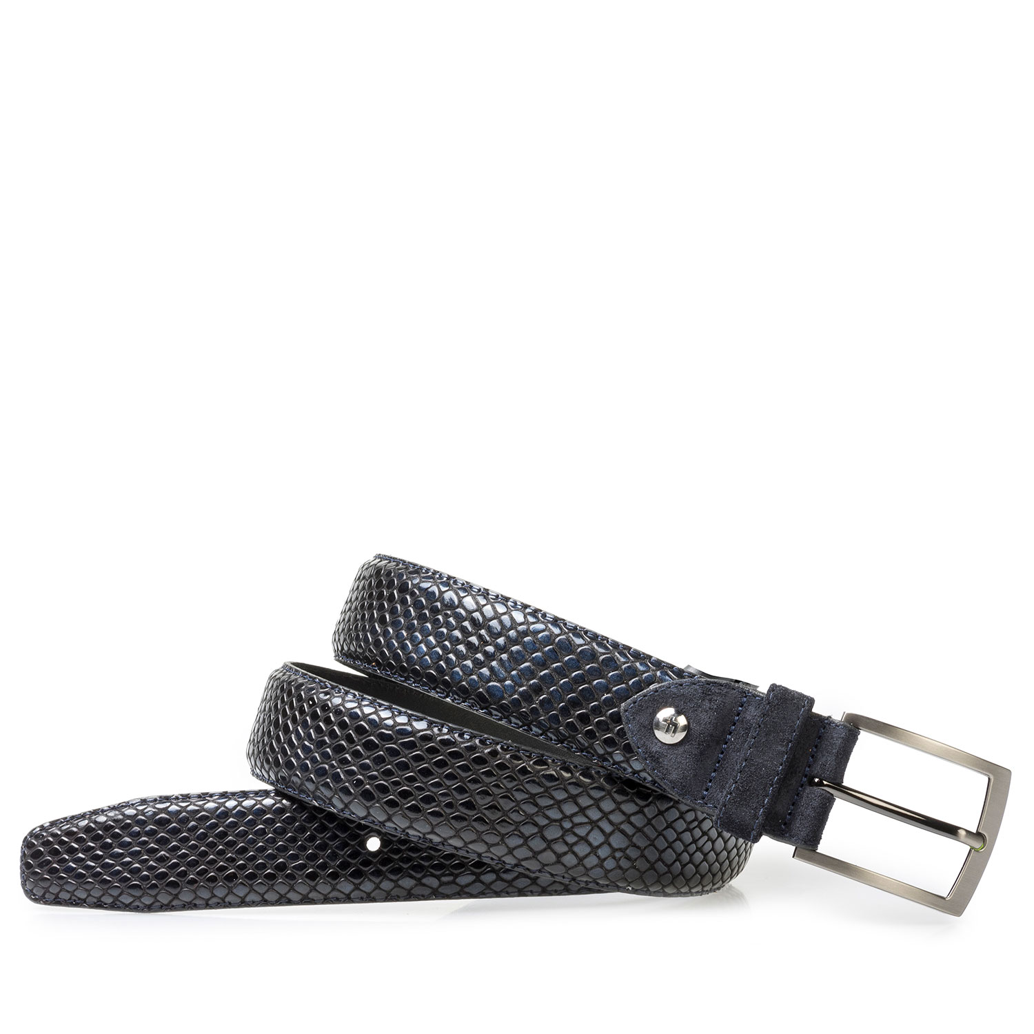 75212/03 - Blue printed patent leather belt 75212/03 - Blue printed patent leather belt