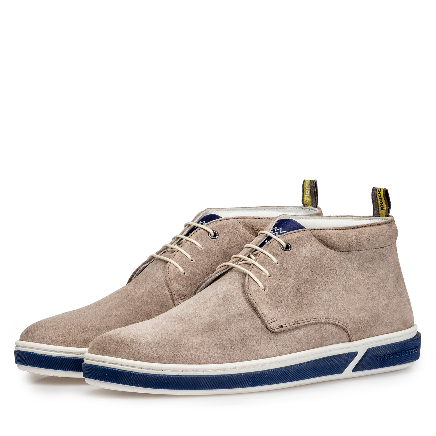 20350/04 - Suède veterboot taupe met print 20350/04 - Suède veterboot taupe met print