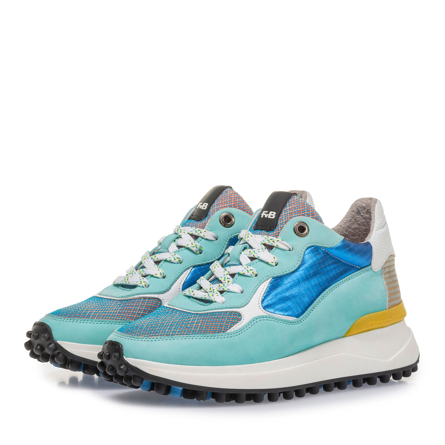 85307/03 - Multi-color nubuckleren sneaker 85307/03 - Multi-color nubuckleren sneaker