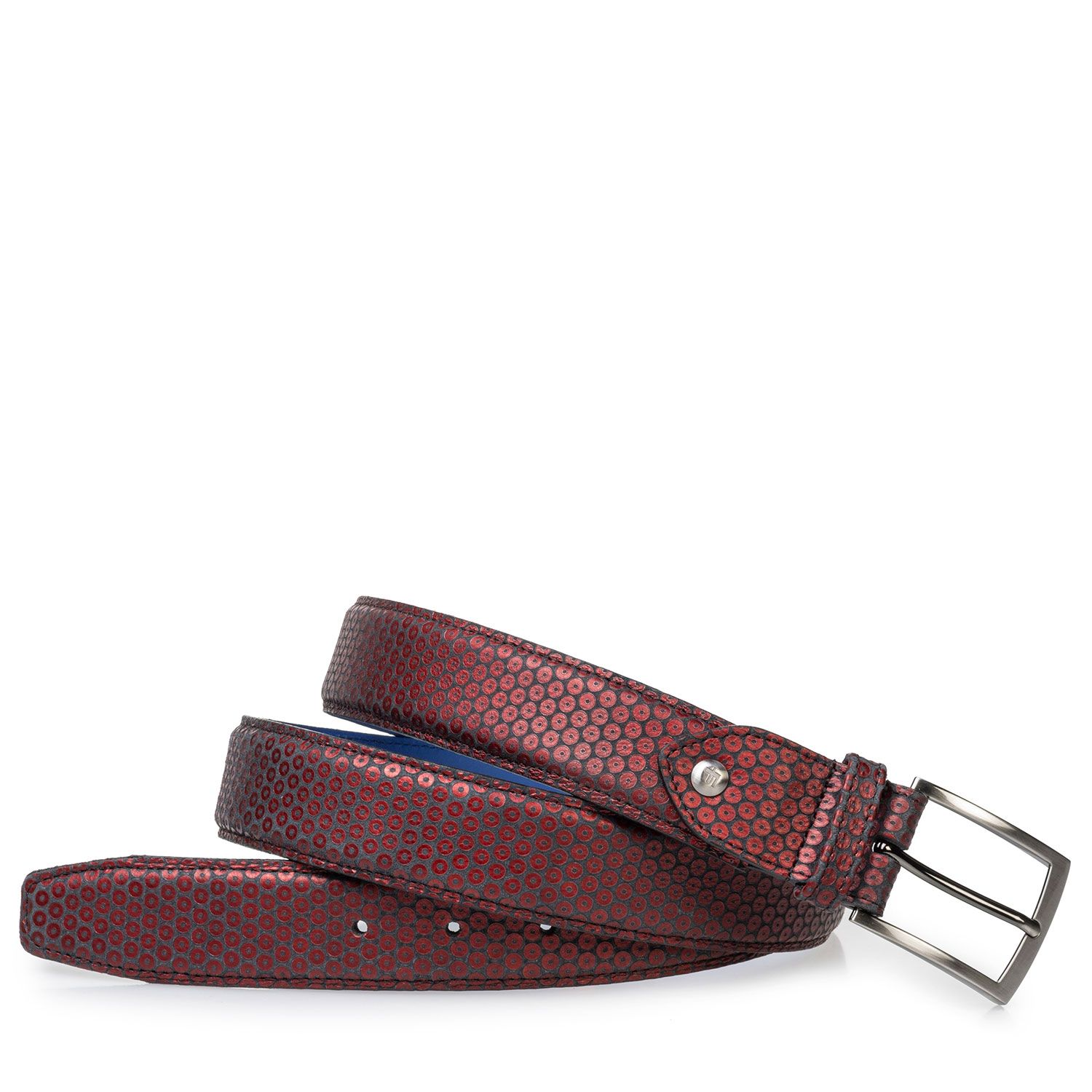 75203/50 - Leather belt red with print 75203/50 - Leather belt red with print