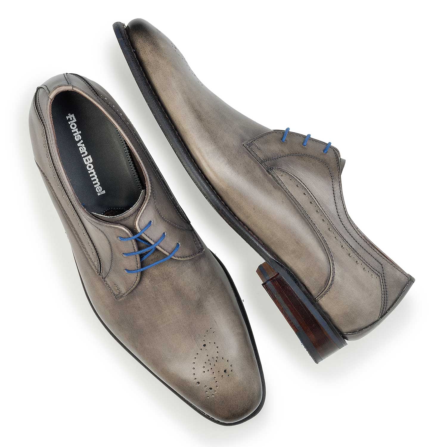 14182/02 - Taupe-coloured calf's leather lace shoe 14182/02 - Taupe-coloured calf's leather lace shoe