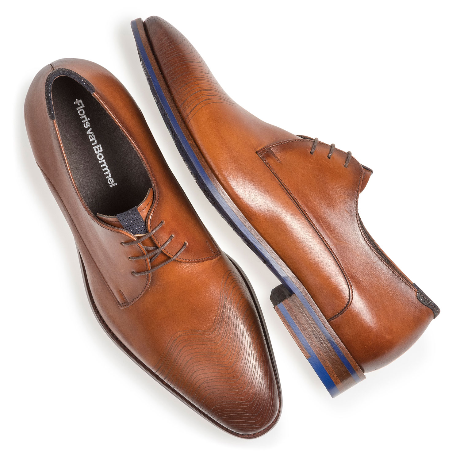 18288/00 - Dark cognac-coloured calf leather lace shoe 18288/00 - Dark cognac-coloured calf leather lace shoe
