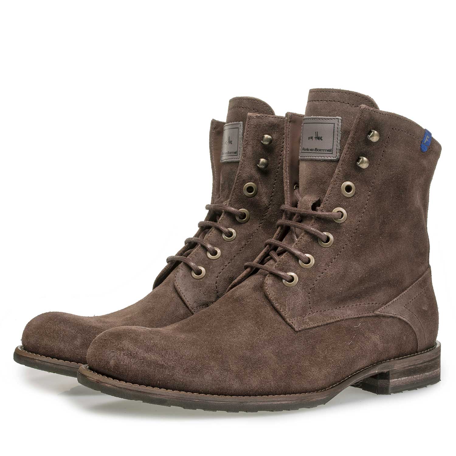 10751/13 - Dark brown suede leather lace boot 10751/13 - Dark brown suede leather lace boot