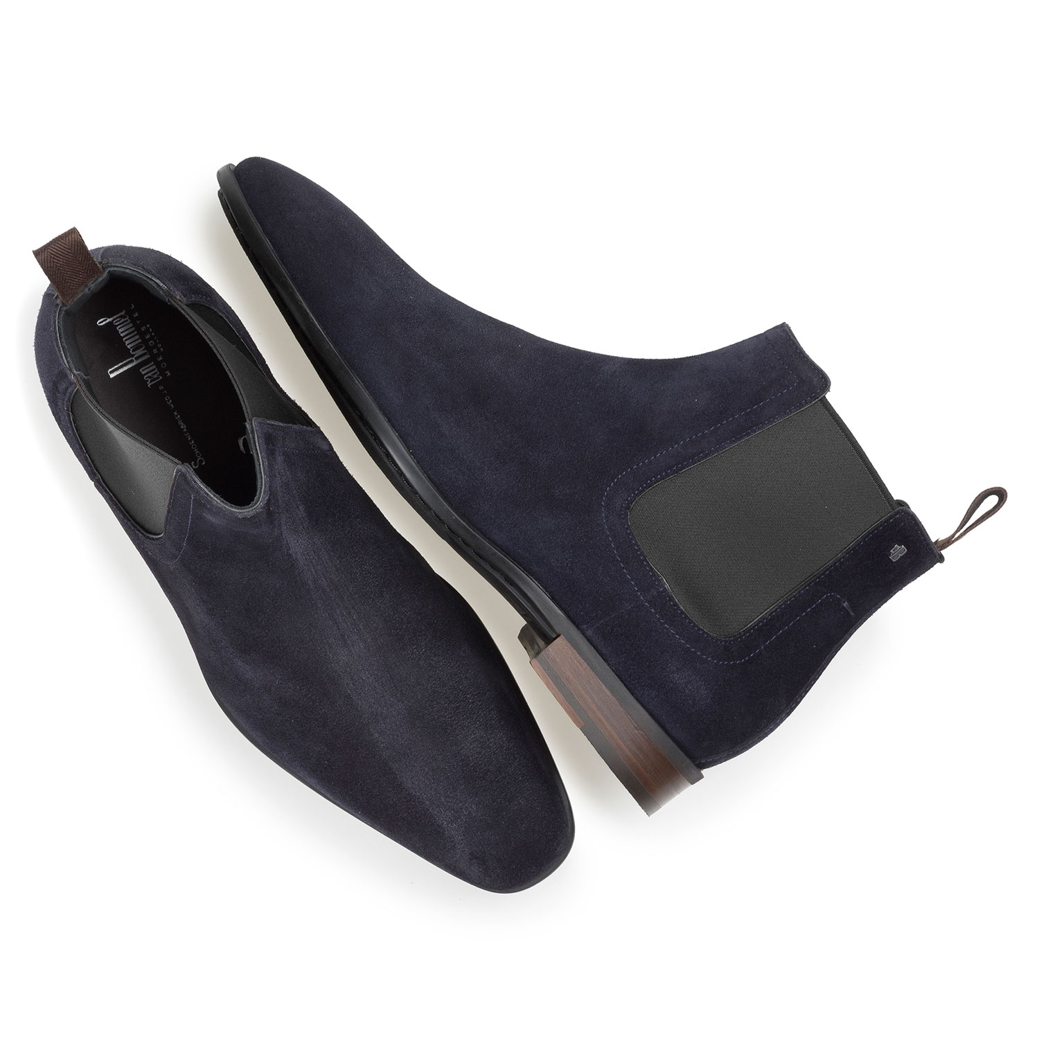 10342/01 - Donkerblauwe gewaxt suède chelsea boot 10342/01 - Donkerblauwe gewaxt suède chelsea boot