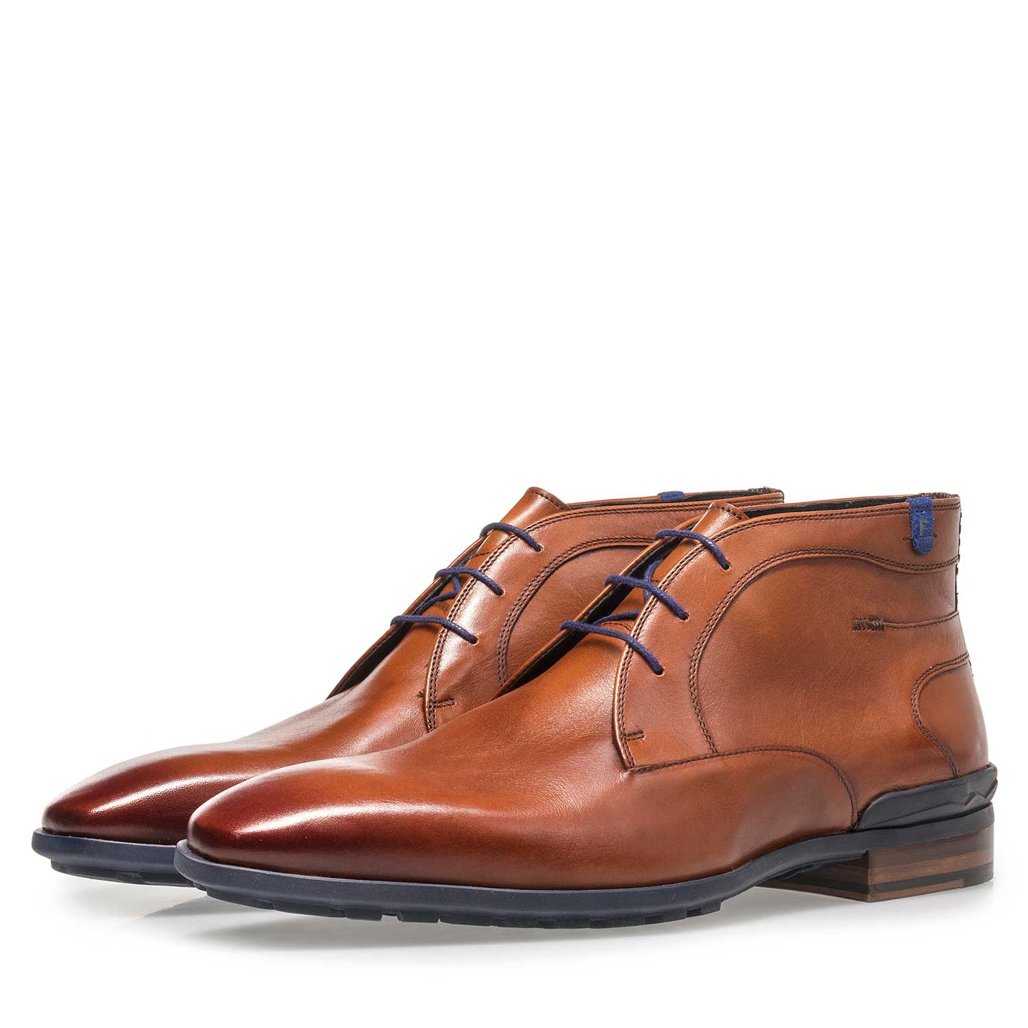10629/00 - Cognac-coloured calf leather lace boot 10629/00 - Cognac-coloured calf leather lace boot