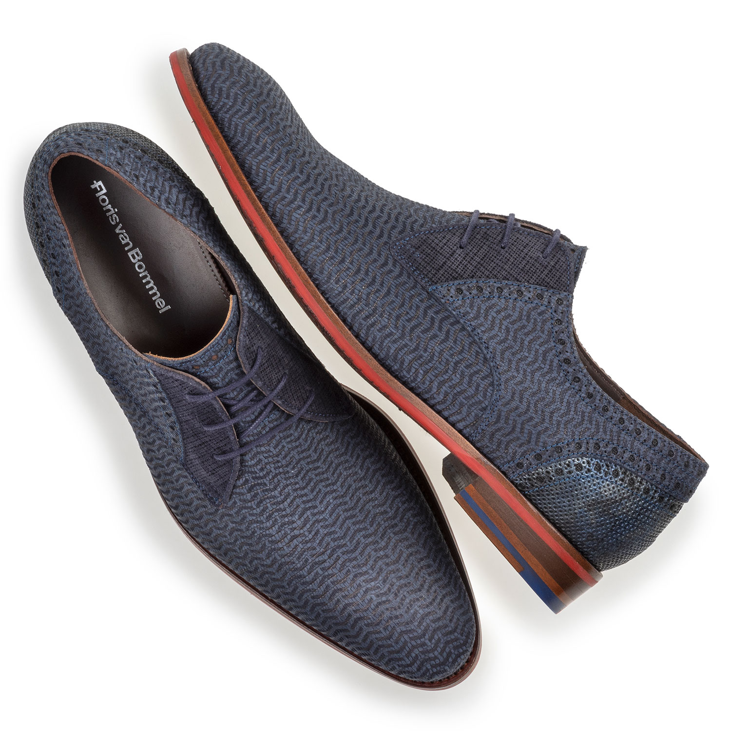 18107/26 - Veterschoen nubuckleer blauw 18107/26 - Veterschoen nubuckleer blauw