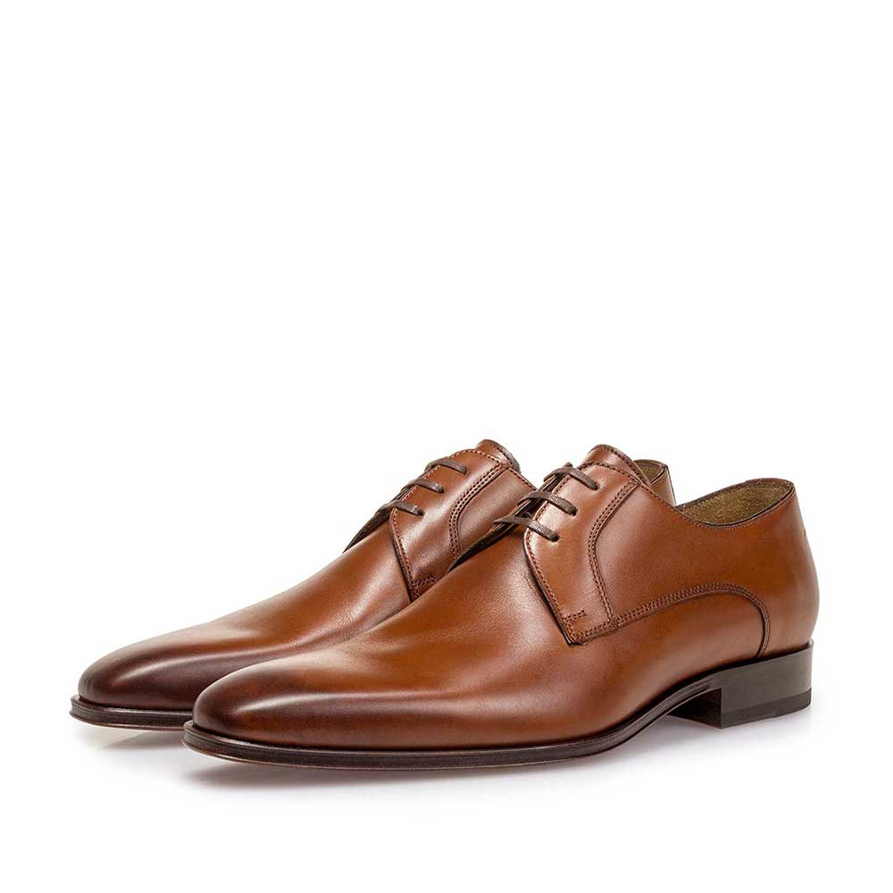 14299/01 - Kalfsleren veterschoen cognac 14299/01 - Kalfsleren veterschoen cognac