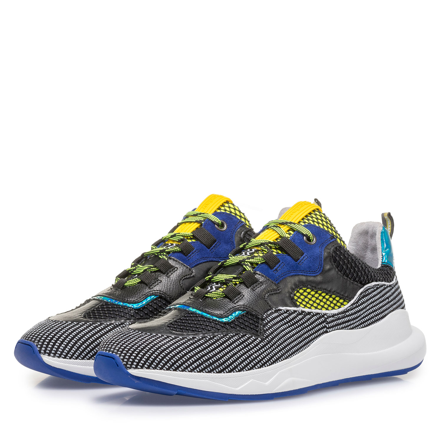 16268/00 - Premium blue and yellow suede leather sneaker 16268/00 - Premium blue and yellow suede leather sneaker