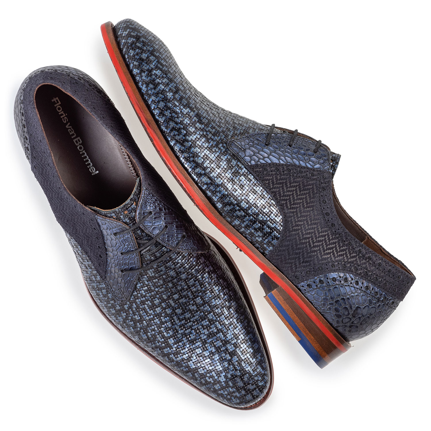 18107/20 - Veterschoen blauw metallic 18107/20 - Veterschoen blauw metallic