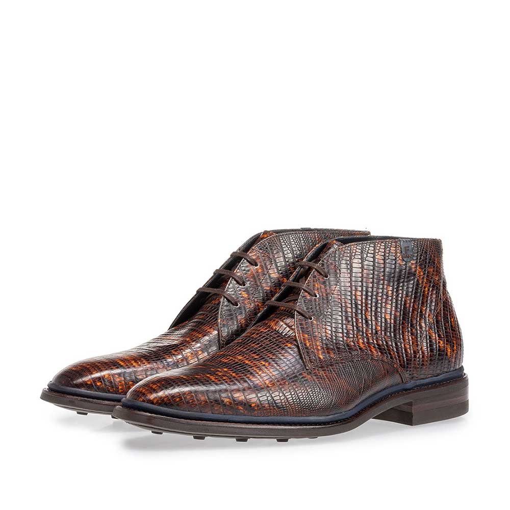 10667/08 - Veterboot lizardprint cognac 10667/08 - Veterboot lizardprint cognac