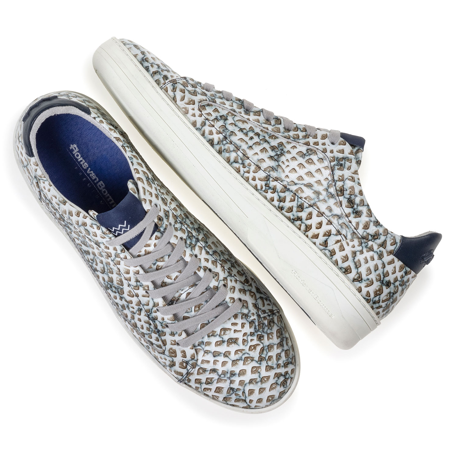 13266/00 - Sneaker geprint leer zand 13266/00 - Sneaker geprint leer zand