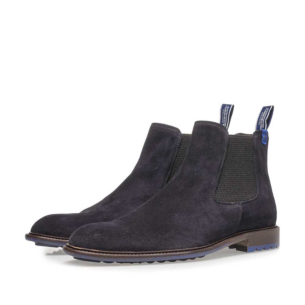 10902/06 - Dark blue calf suede Chelsea boot 10902/06 - Dark blue calf suede Chelsea boot
