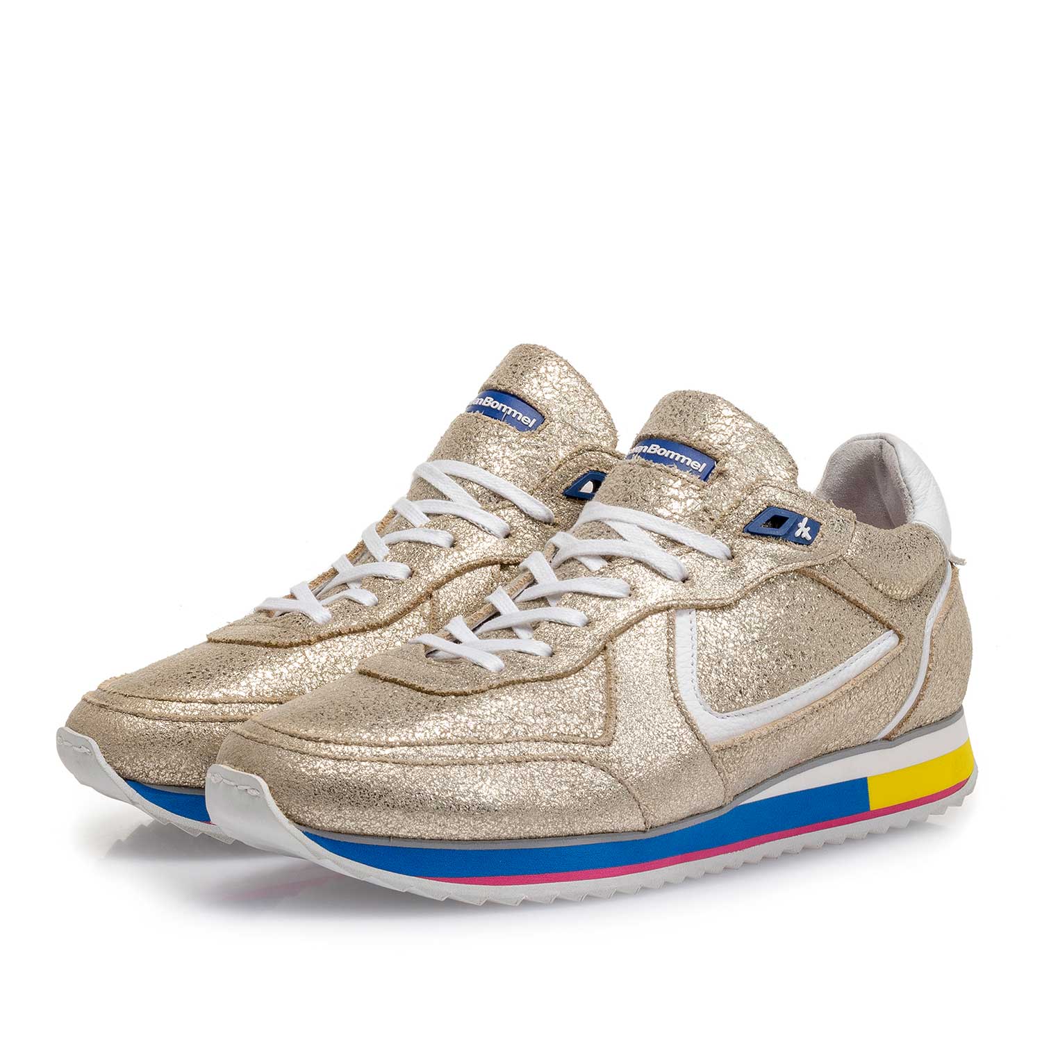 85260/13 - Golden metallic leather sneaker with craquelé effect 85260/13 - Golden metallic leather sneaker with craquelé effect