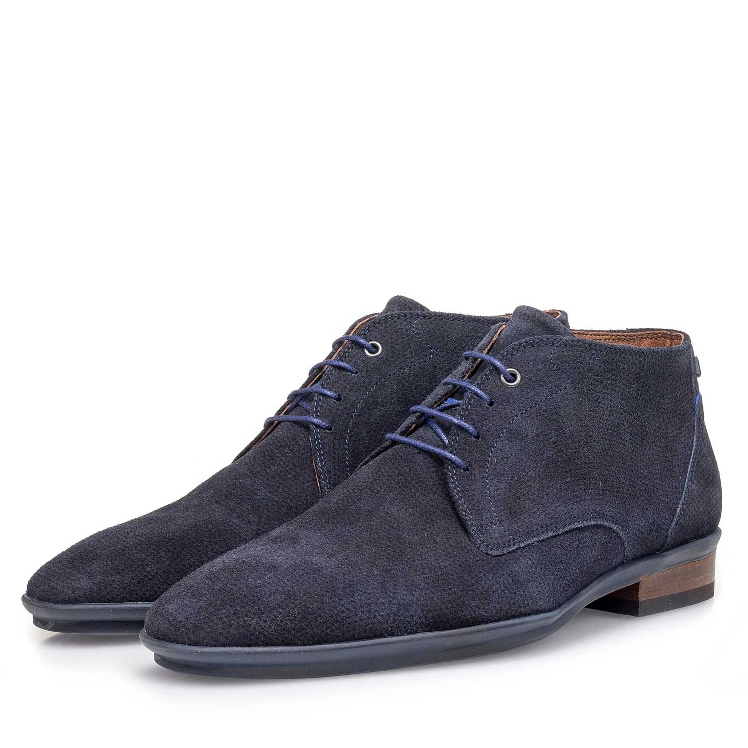 10475/16 - Blauwe suède veterschoen 10475/16 - Blauwe suède veterschoen