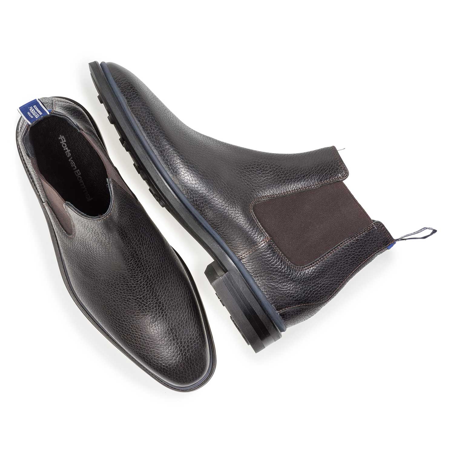 10669/05 - Black calf leather Chelsea boot with print 10669/05 - Black calf leather Chelsea boot with print