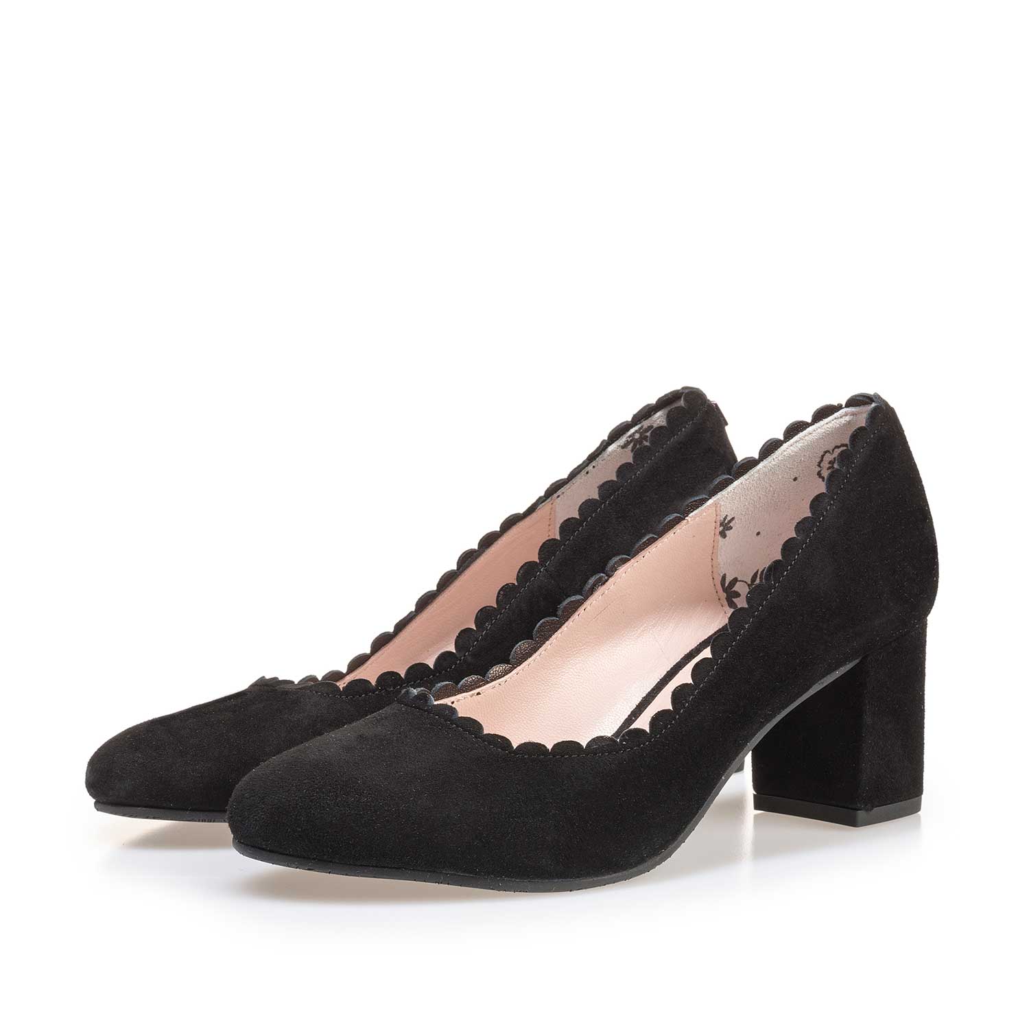 85226/00 - Zwarte suède pump 85226/00 - Zwarte suède pump