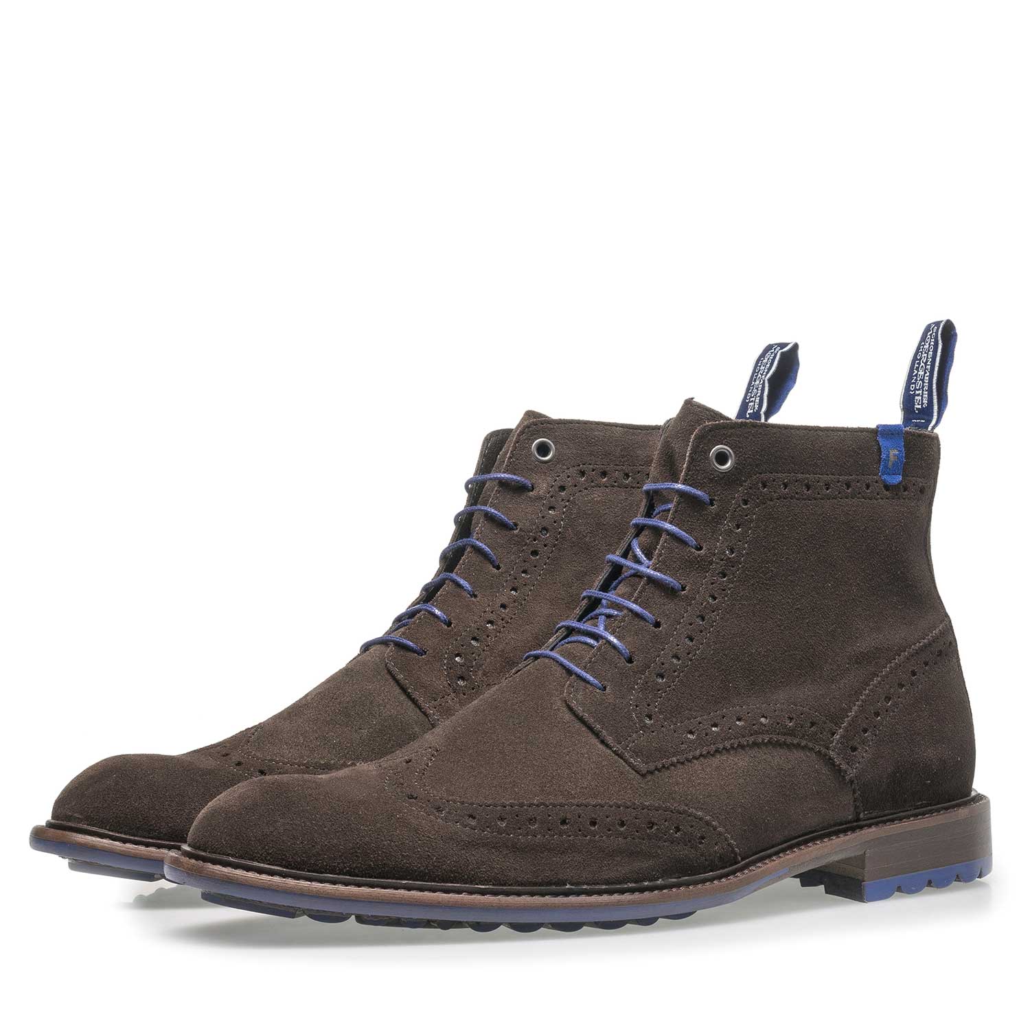 10506/16 - Donkerbruine kalfssuède veterboot 10506/16 - Donkerbruine kalfssuède veterboot