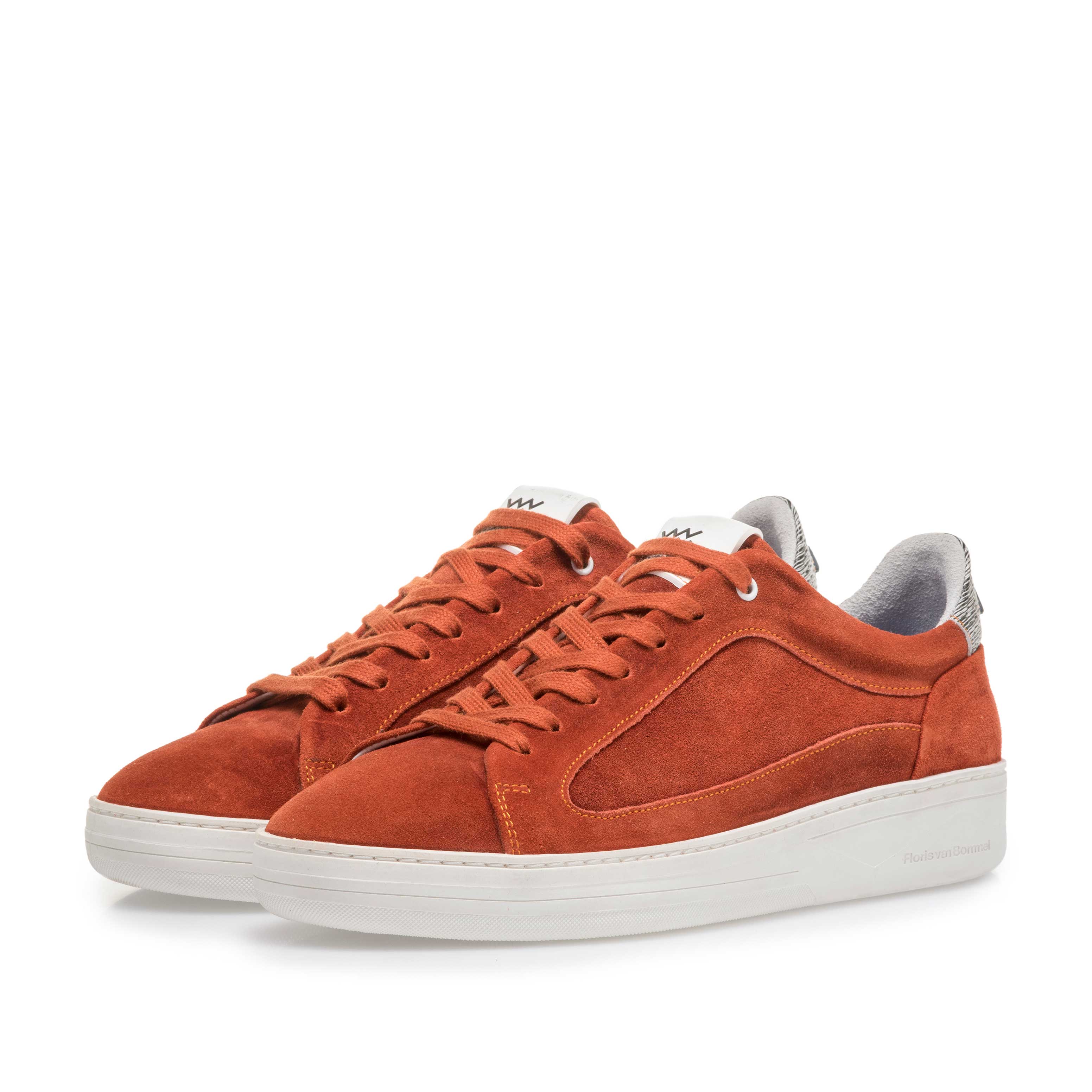 13265/03 - Oranje/rode suède sneaker 13265/03 - Oranje/rode suède sneaker