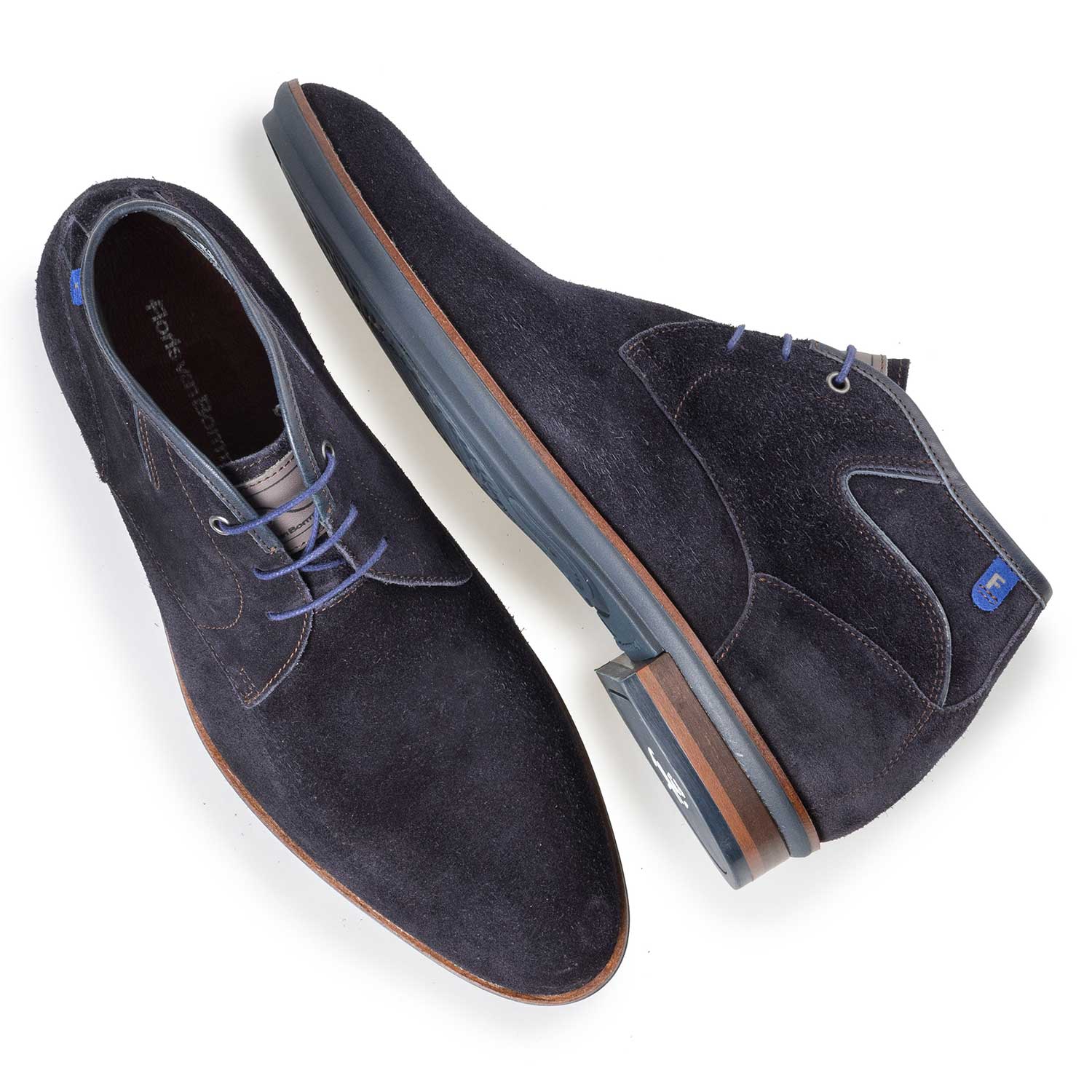 10156/03 - Donkerblauwe suède veterboot 10156/03 - Donkerblauwe suède veterboot