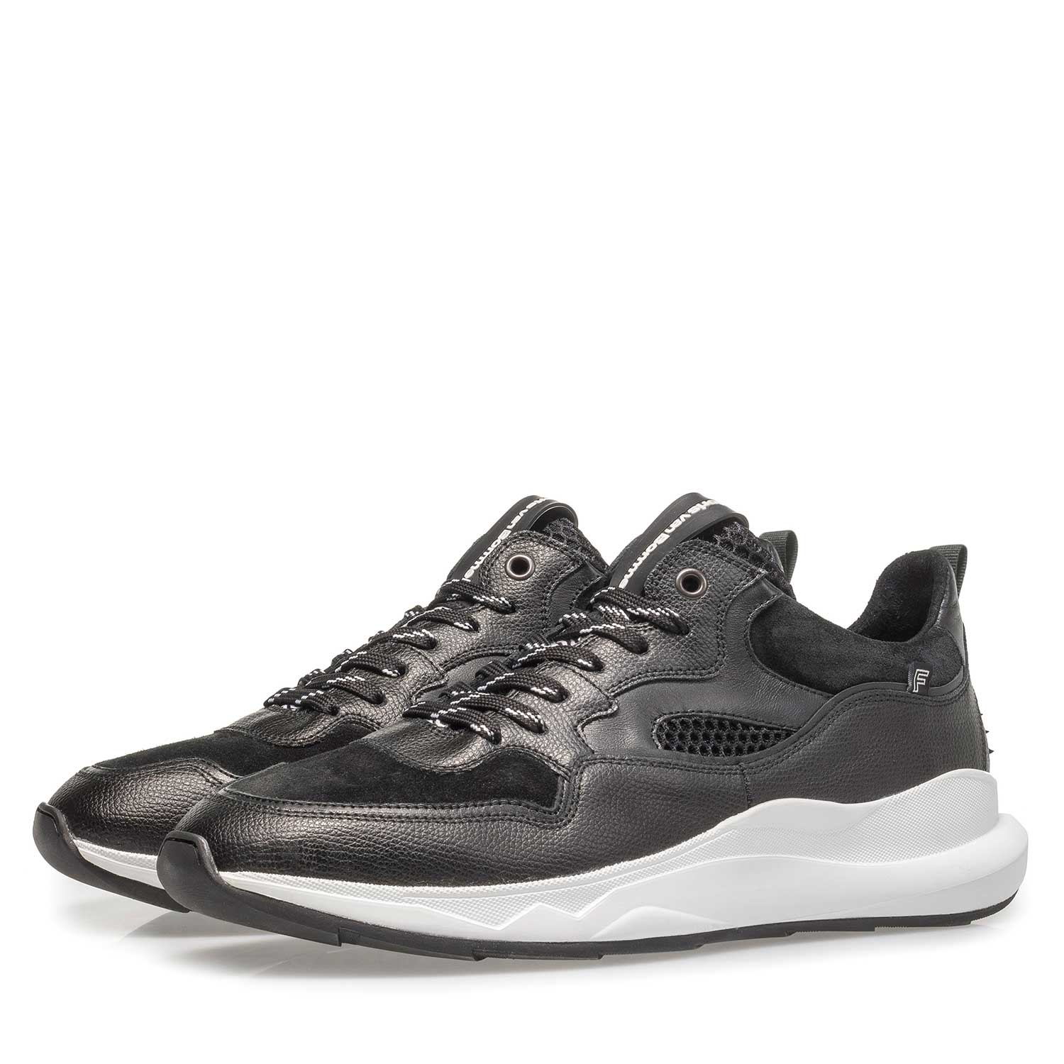 16269/00 - Black calf leather sneaker with fine texture 16269/00 - Black calf leather sneaker with fine texture