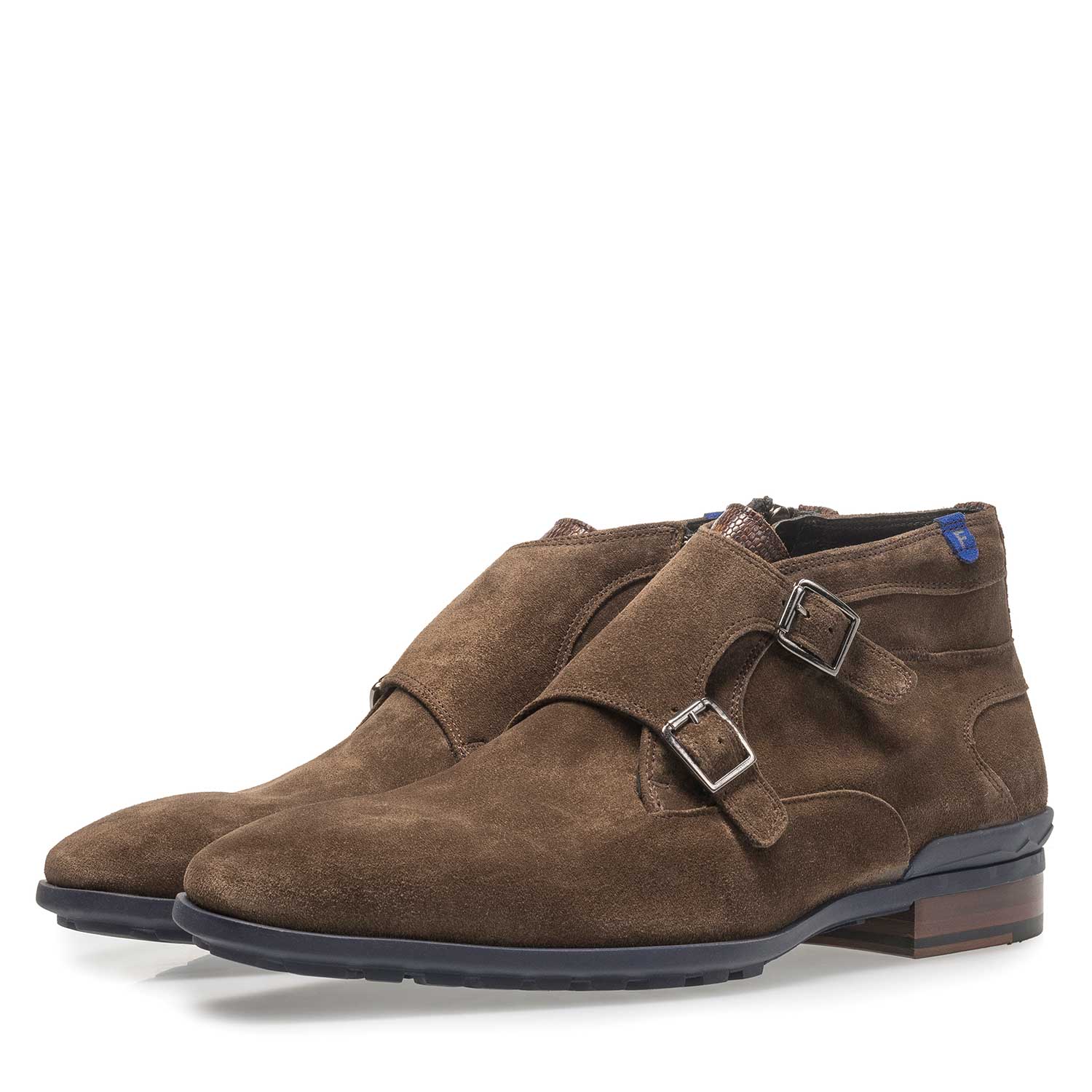 10630/00 - Suède gespschoen donker taupe 10630/00 - Suède gespschoen donker taupe