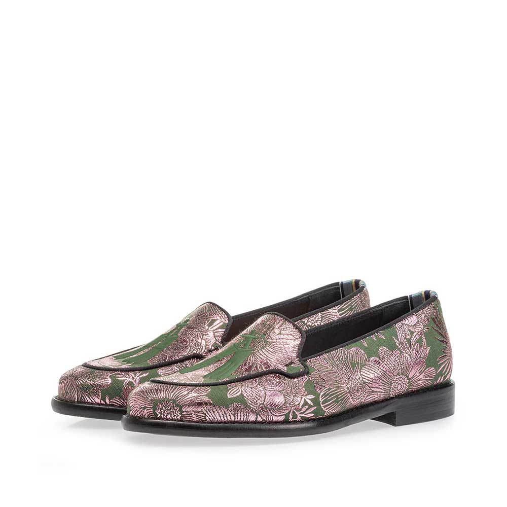 85426/05 - Loafer groen suède met print 85426/05 - Loafer groen suède met print