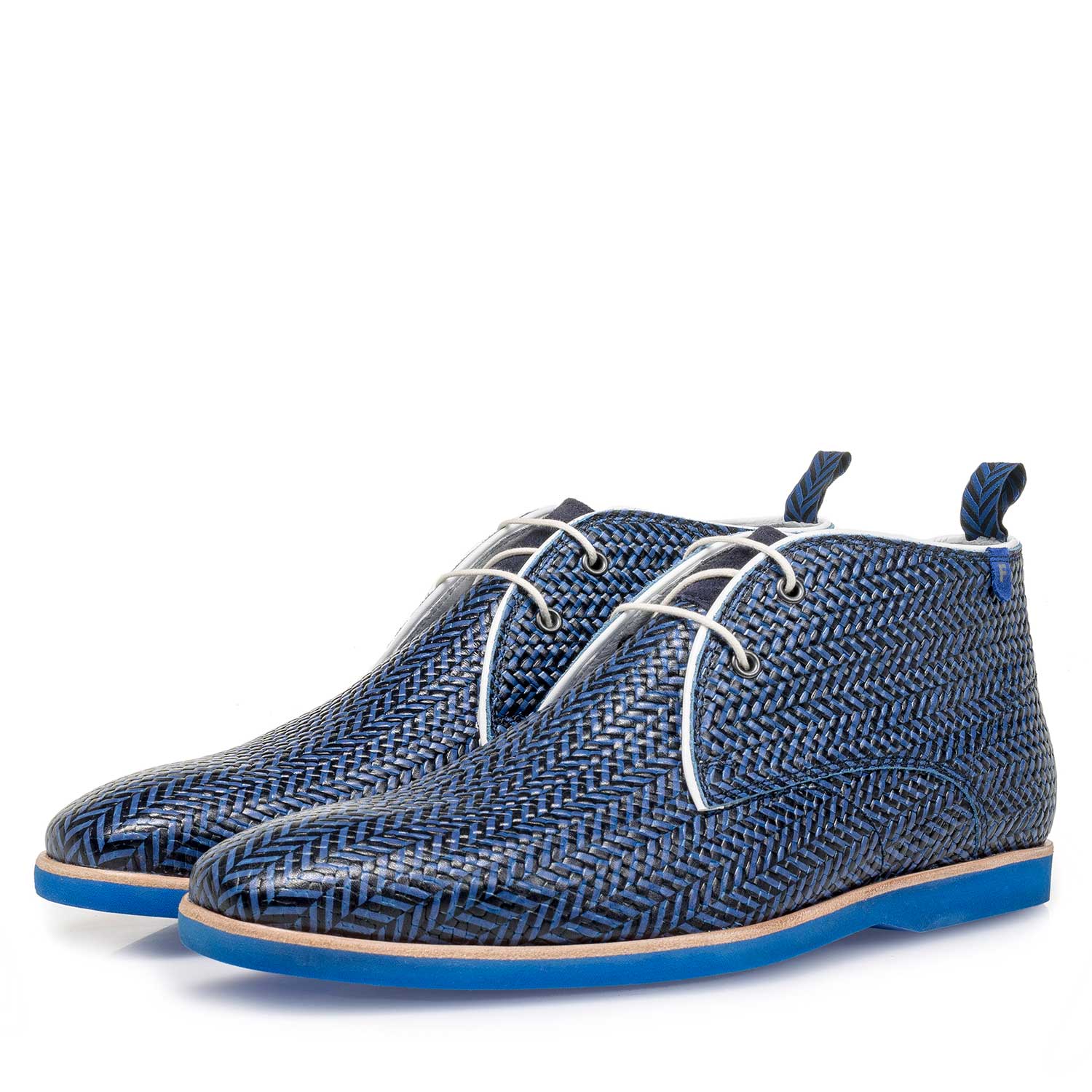 10014/09 - Blue-black calf leather printed calf leather boot 10014/09 - Blue-black calf leather printed calf leather boot