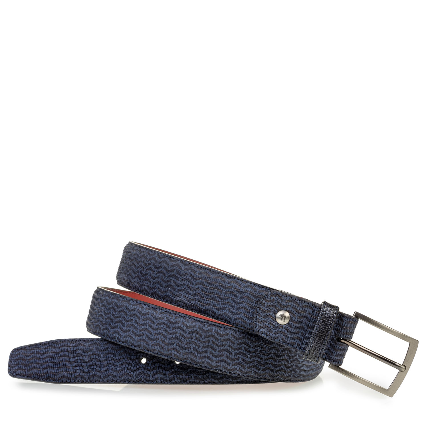 75188/82 - Riem nubuckleer blauw 75188/82 - Riem nubuckleer blauw