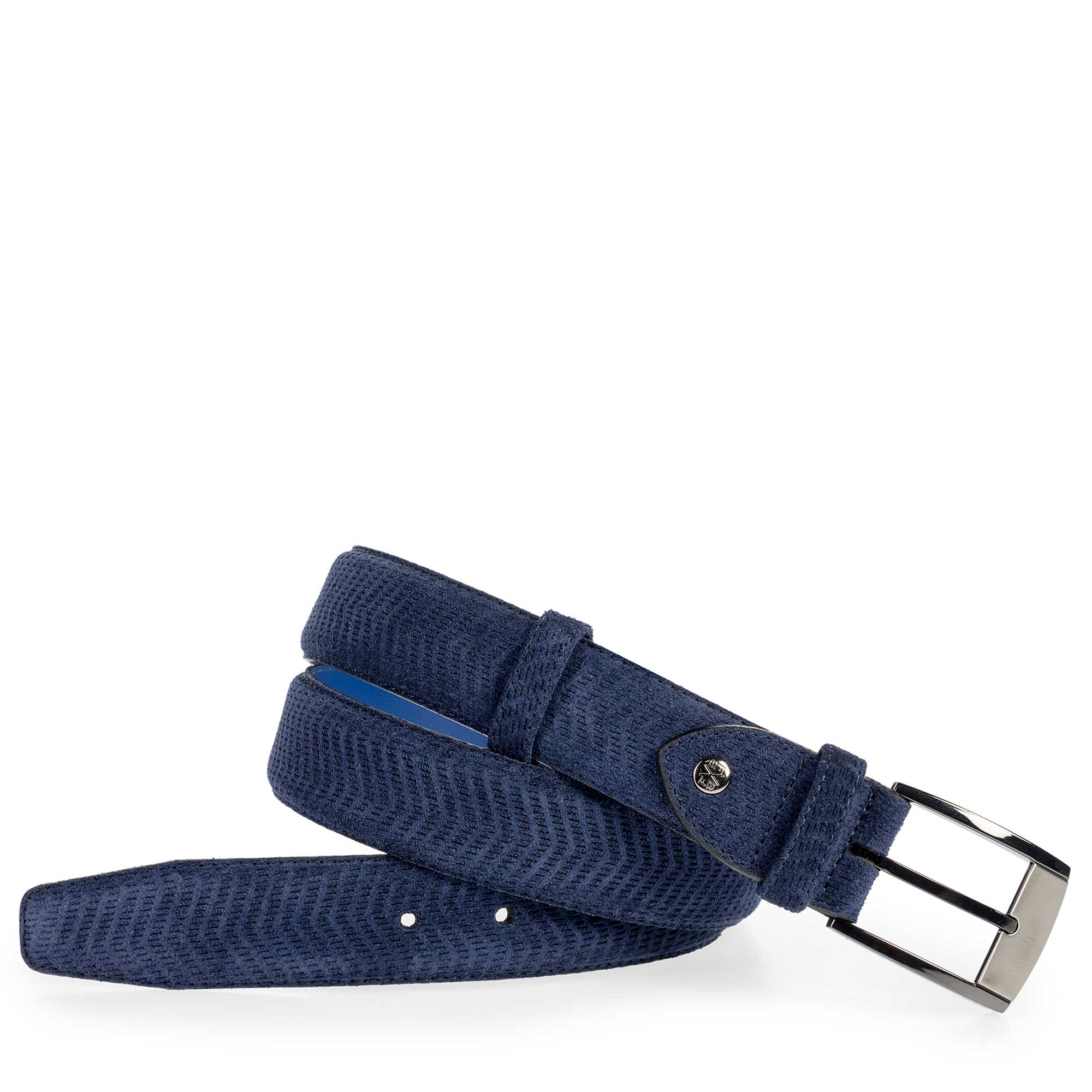 75180/07 - Blue suede leather belt 75180/07 - Blue suede leather belt