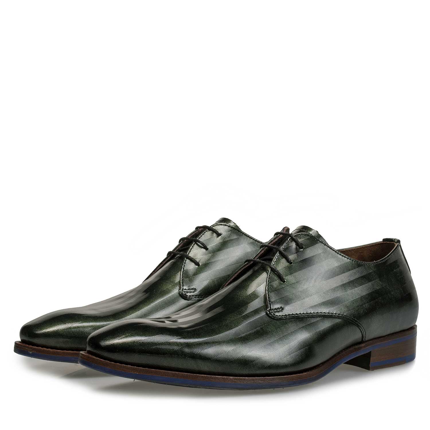 18066/00 - Green Premium patent leather lace shoe 18066/00 - Green Premium patent leather lace shoe