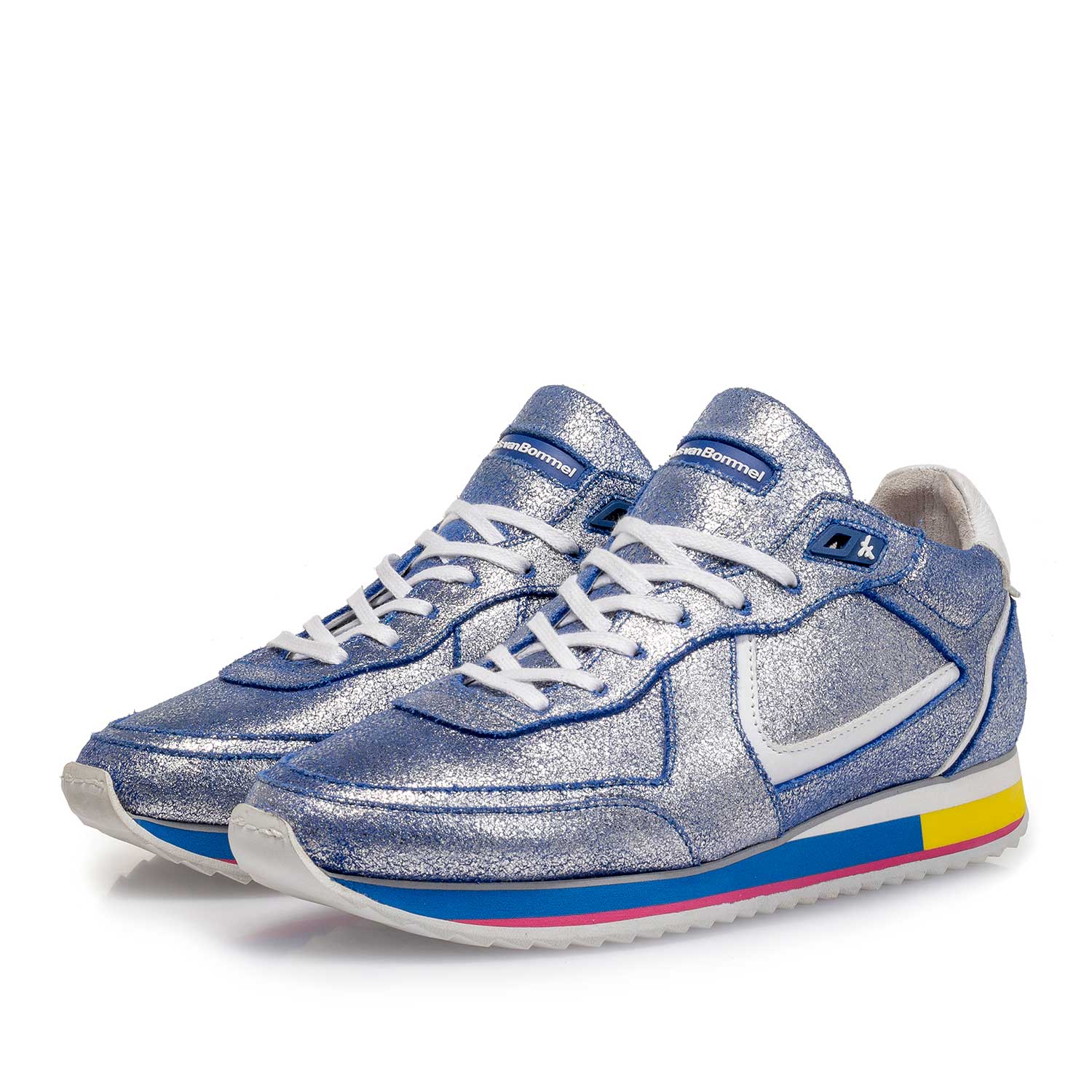 85260/14 - Silver metallic leather sneaker with blue changing effect 85260/14 - Silver metallic leather sneaker with blue changing effect