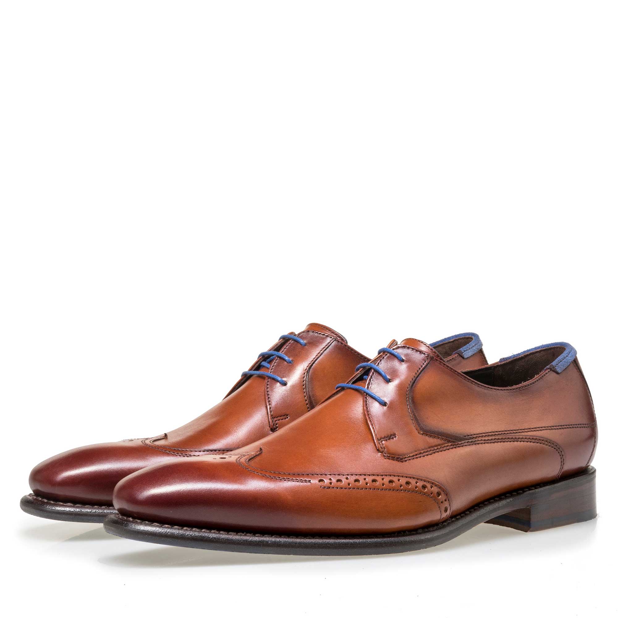 18039/04 - Floris van Bommel men’s cognac-coloured leather lace shoe 18039/04 - Floris van Bommel men’s cognac-coloured leather lace shoe