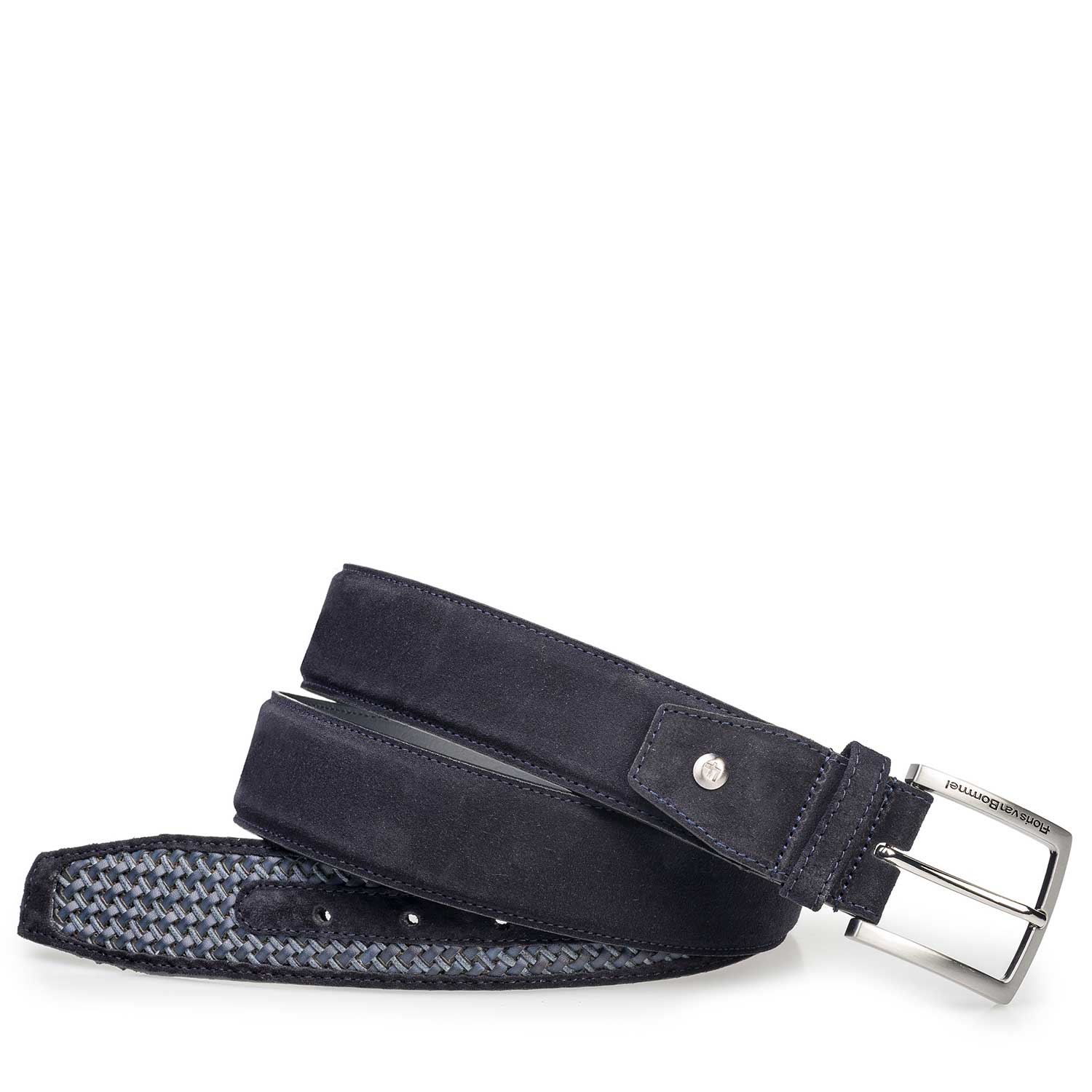 75159/23 - Blauwe gevlochten leren riem 75159/23 - Blauwe gevlochten leren riem