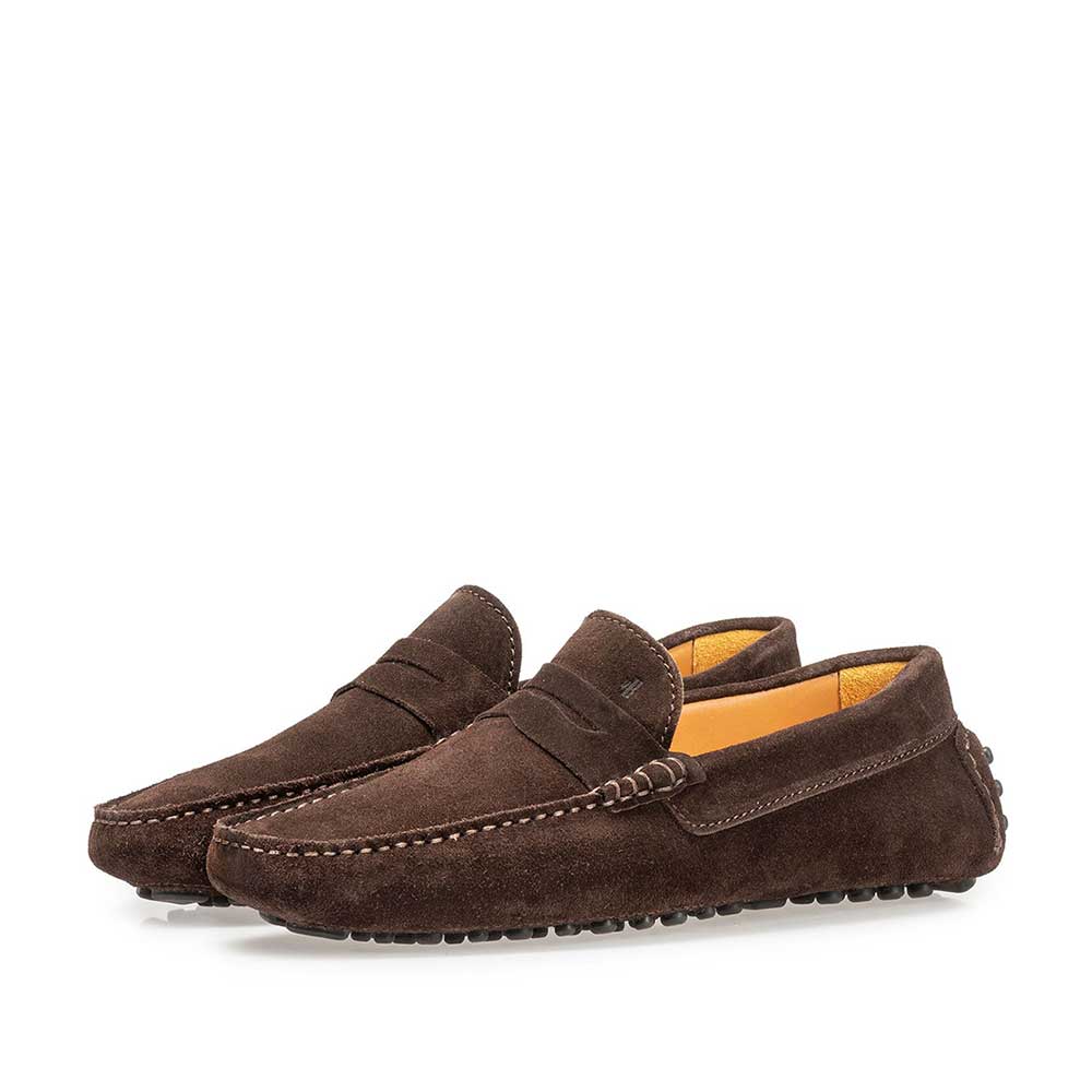 15100/00 - Donkerbruine suède mocassin 15100/00 - Donkerbruine suède mocassin