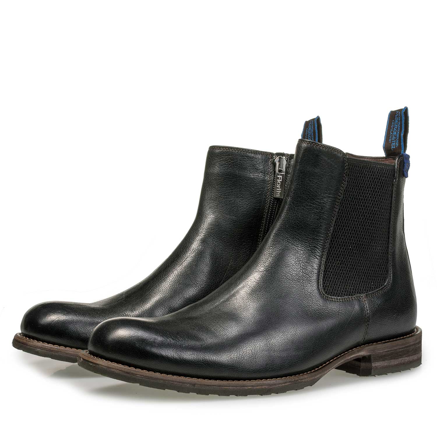 10289/01 - Wol gevoerde zwarte leren chelsea boot 10289/01 - Wol gevoerde zwarte leren chelsea boot