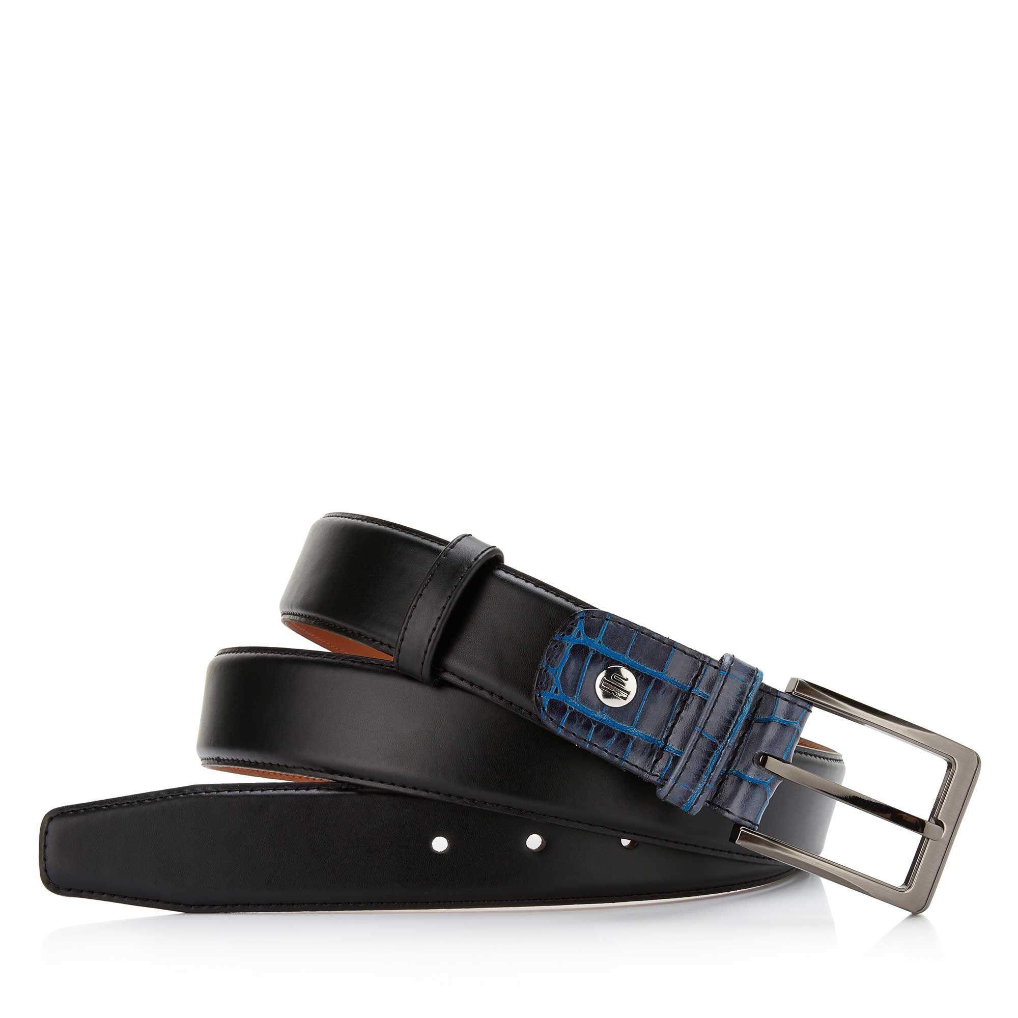 75055/01 - Zwarte leren herenriem 75055/01 - Zwarte leren herenriem