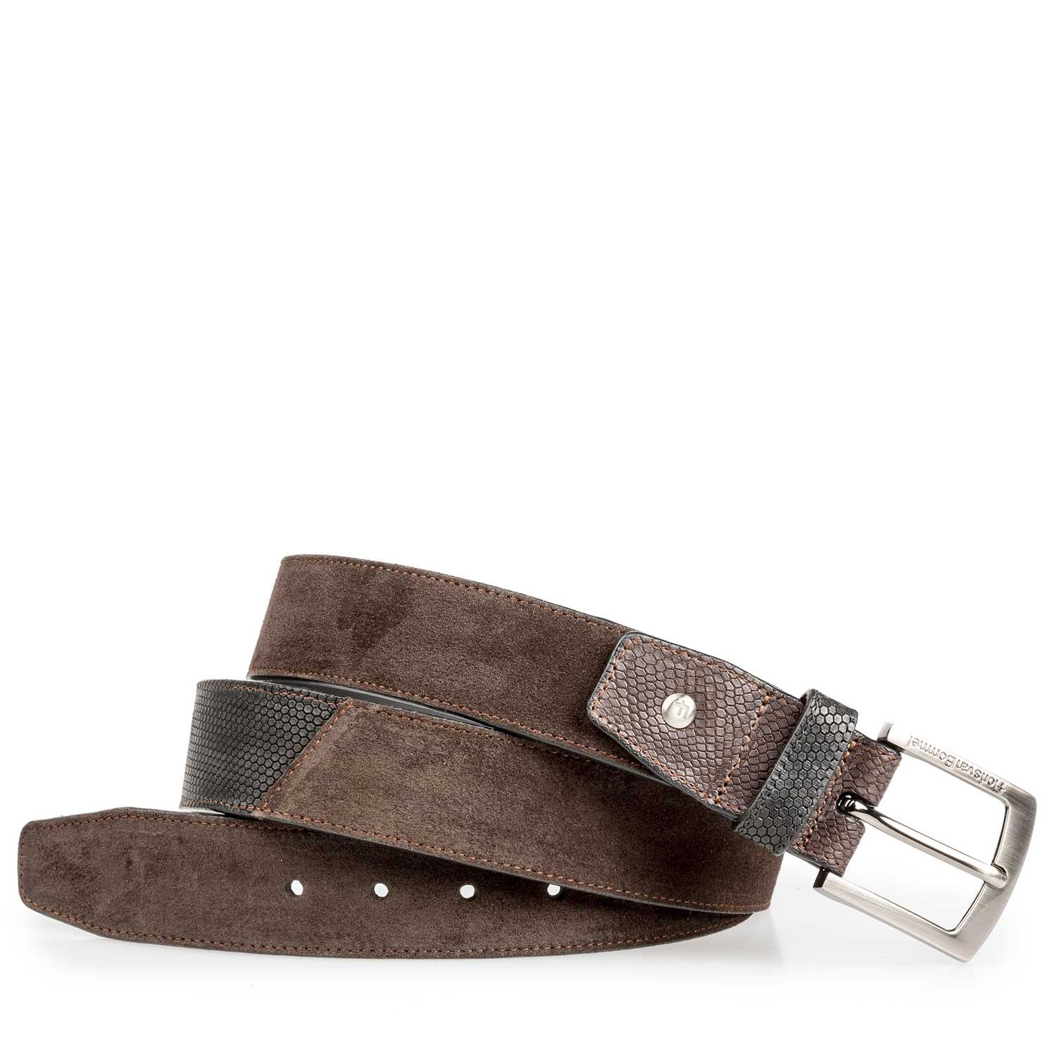 75161/14 - Brown suede leather belt 75161/14 - Brown suede leather belt